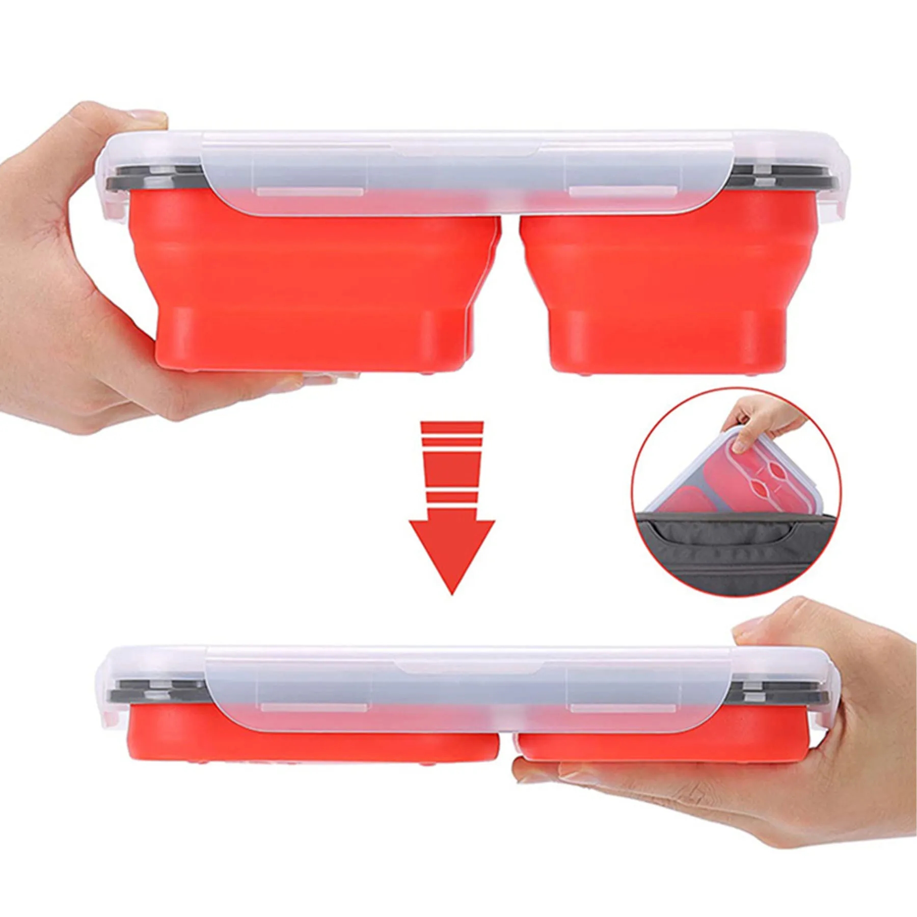 Portable Silicone Foldable Food Container 2