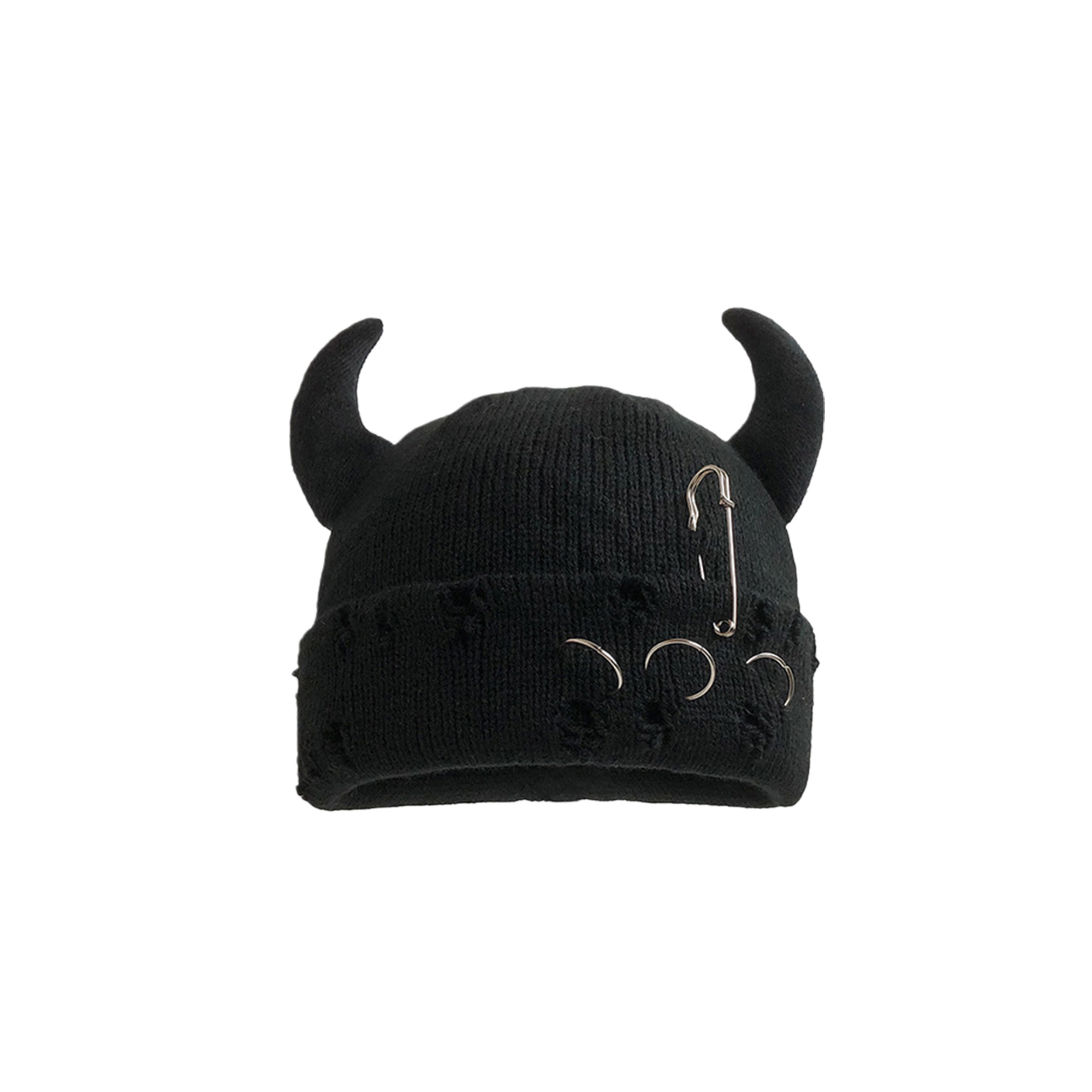 Custom Logo Horned Winter Knitted Hat 7