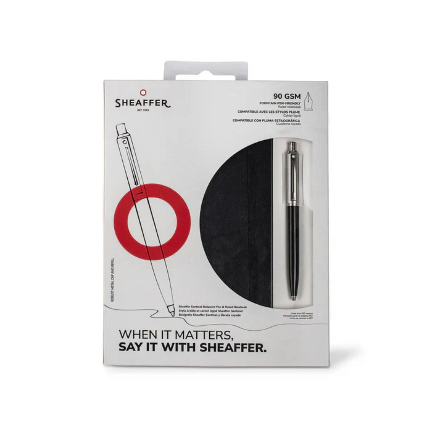SHEAFFER® Executive Gift Set Sentinel Black 321 Ballpoint Pen with Medium Hard Notebook 4