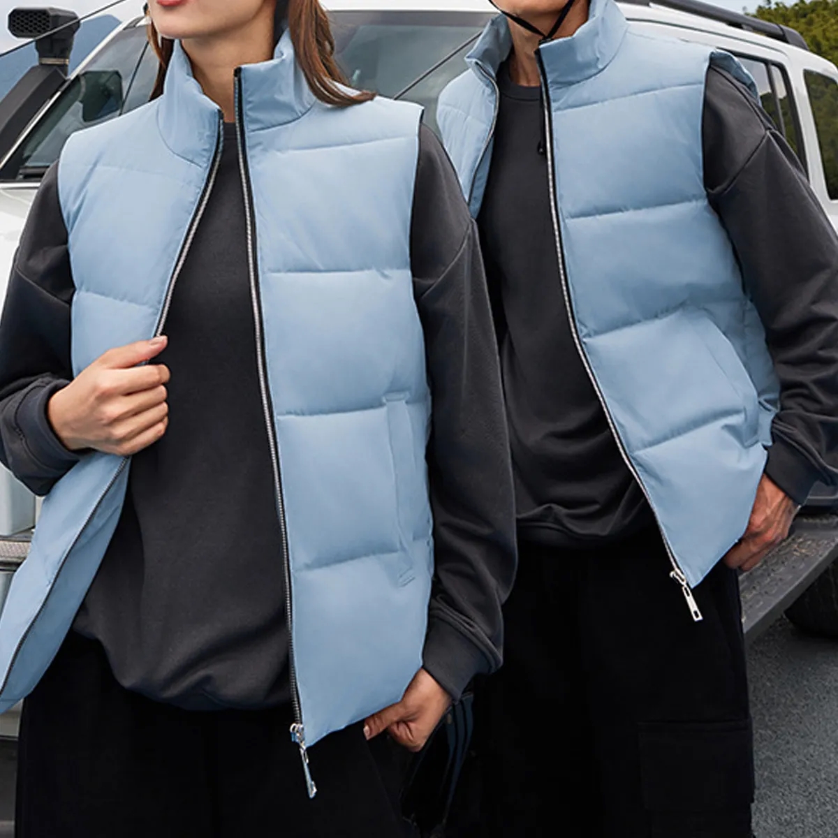 Unisex Insulated Puffer Vest Zip Front 4