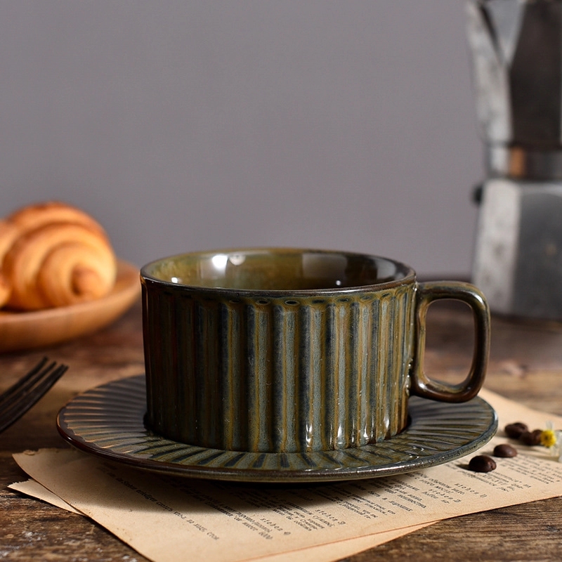 Custom 7 oz Ceramic Coffee Mug Saucer Set 10