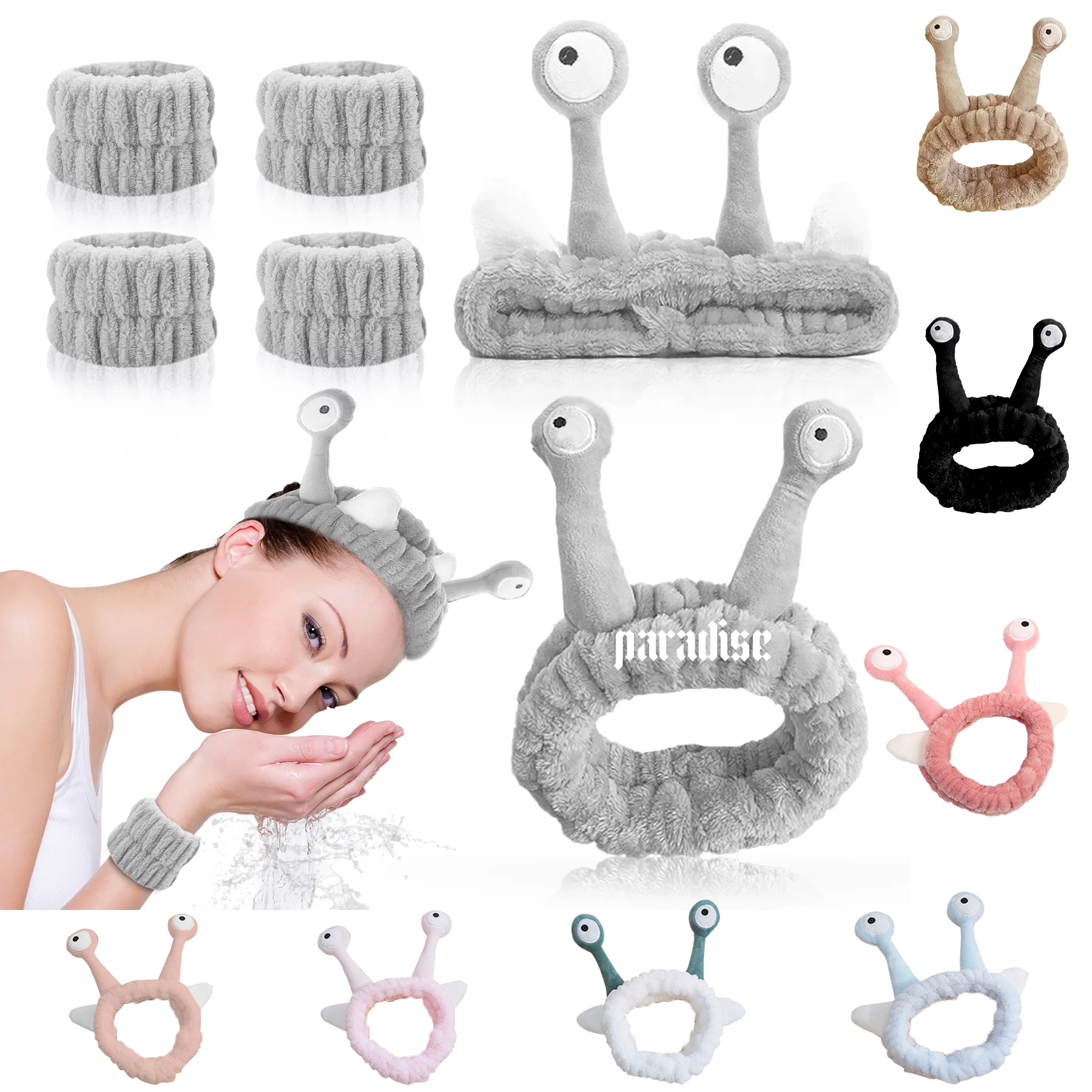 Microfiber Headband Spa Wristband Set 2