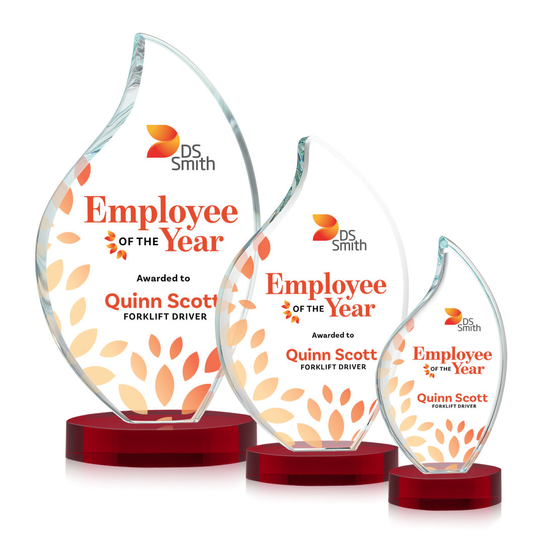 Odessy Flame VividPrint™ Award on Alberton Base - Red