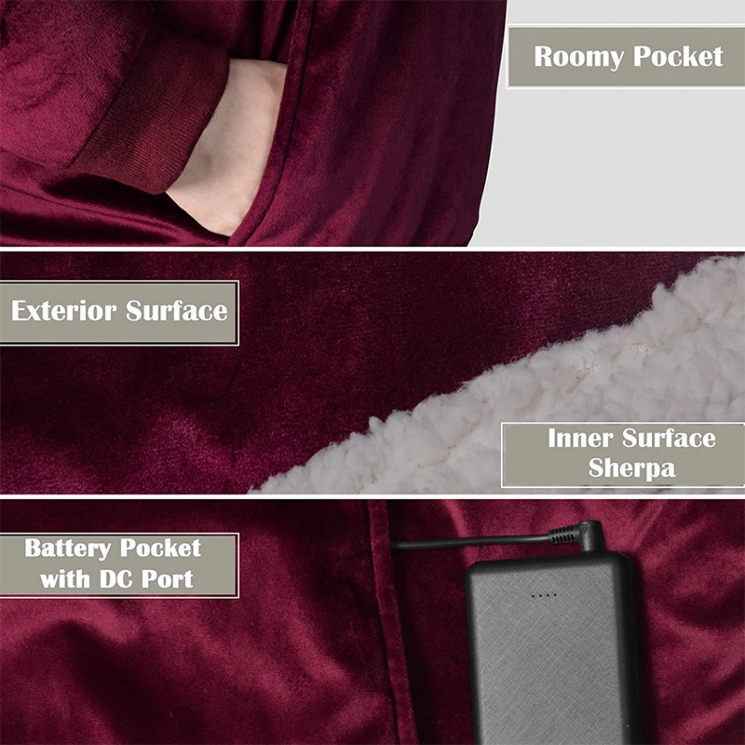 Soft Electric Blanket Heated Throw Poncho Wrap 2