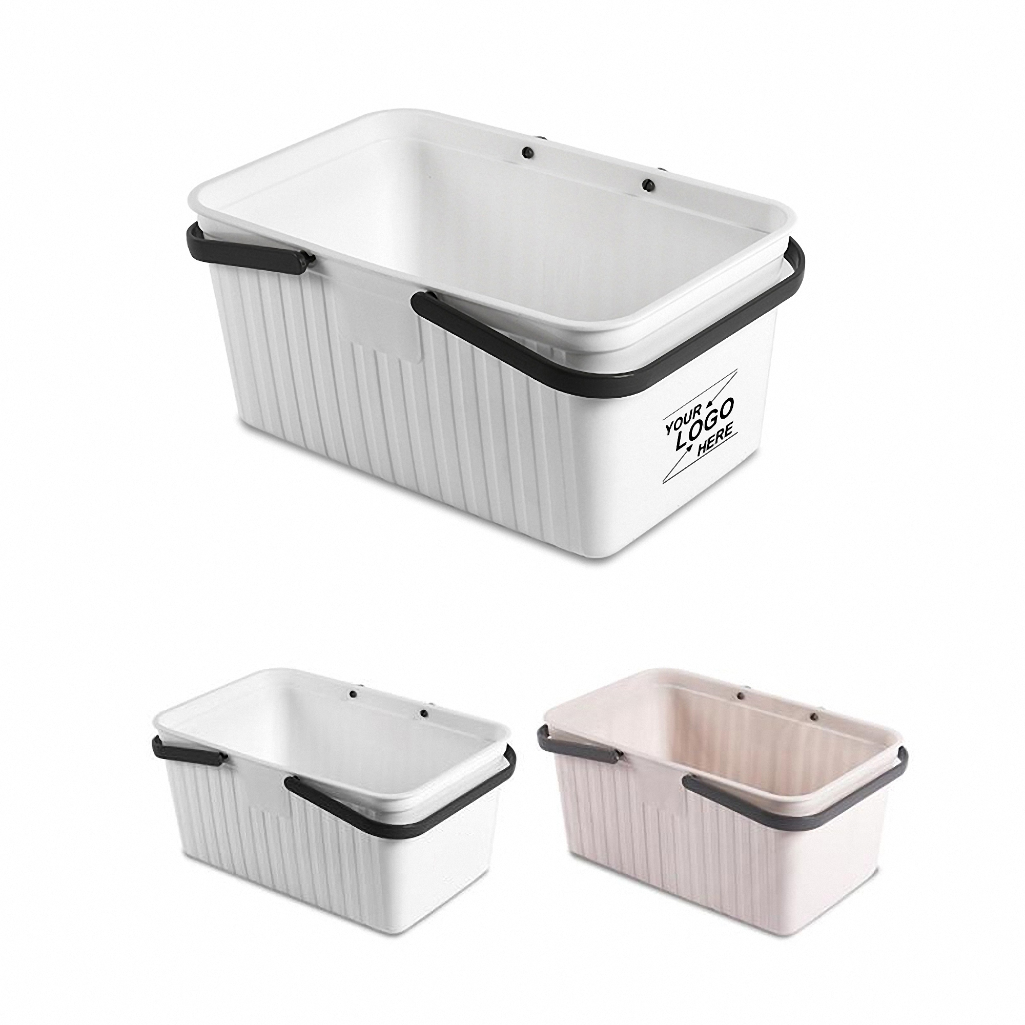 Handled Plastic Storage Basket 4