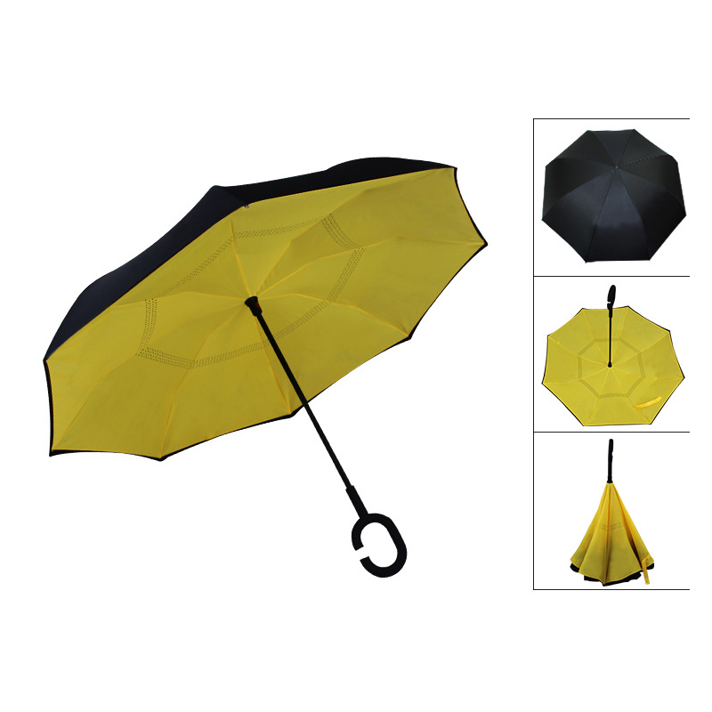 Inverted Reverse Umbrella with C-Shaped Handle 7