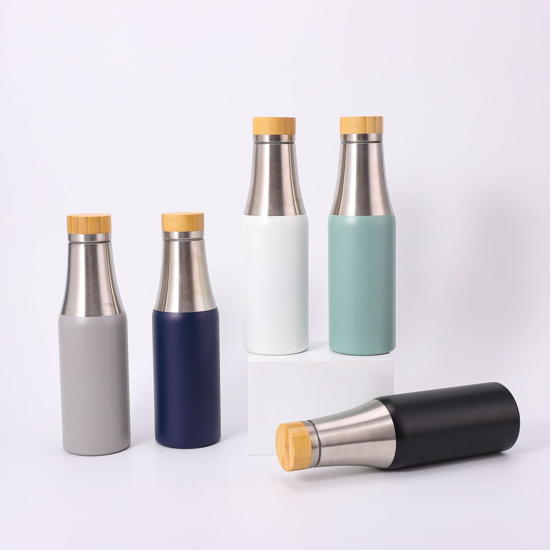17oz Stainless Steel Bottle With Bamboo Lid, custom water bottle with logo imprint 3