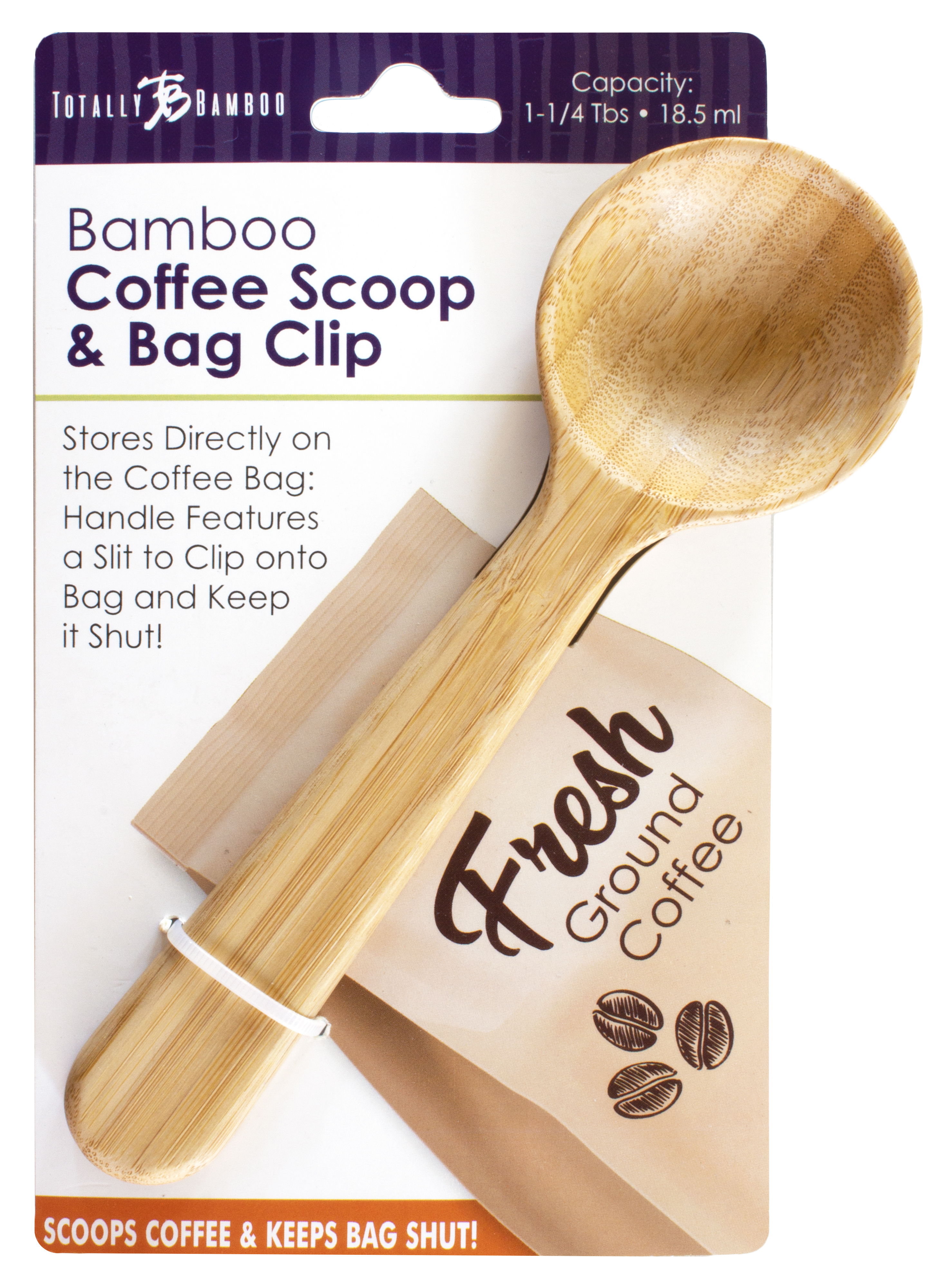 Bamboo Coffee Scoop with Built In Bag Clip 9