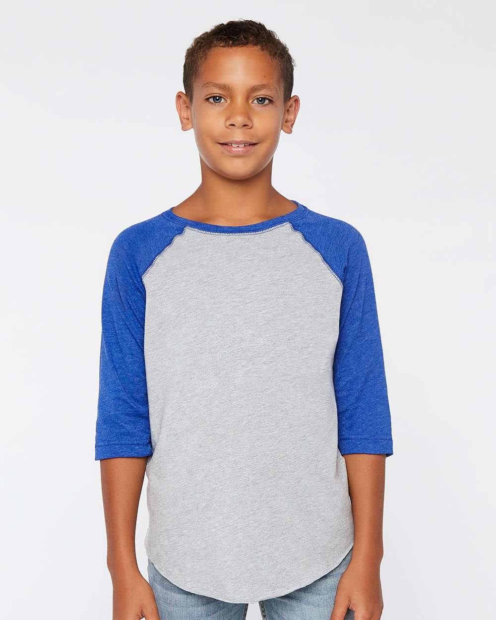 Youth Baseball Fine Jersey Three-Quarter Sleeve Tee - 6130 13