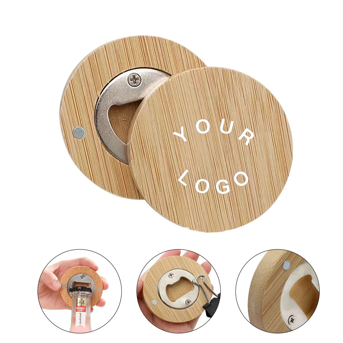 Magnetic Bottle Opener Bamboo Material for Fridge 2