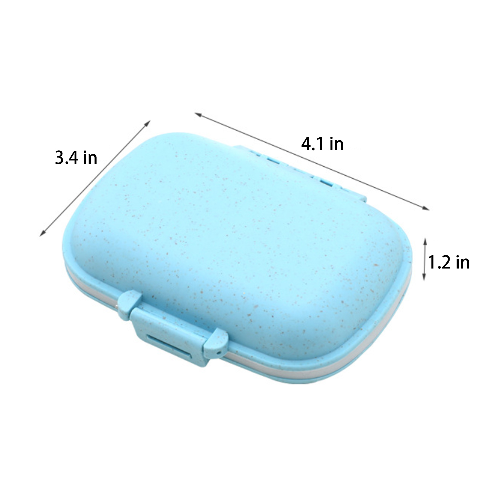 PP Plastic Portable 8-Compartment Sealed Pillbox 2