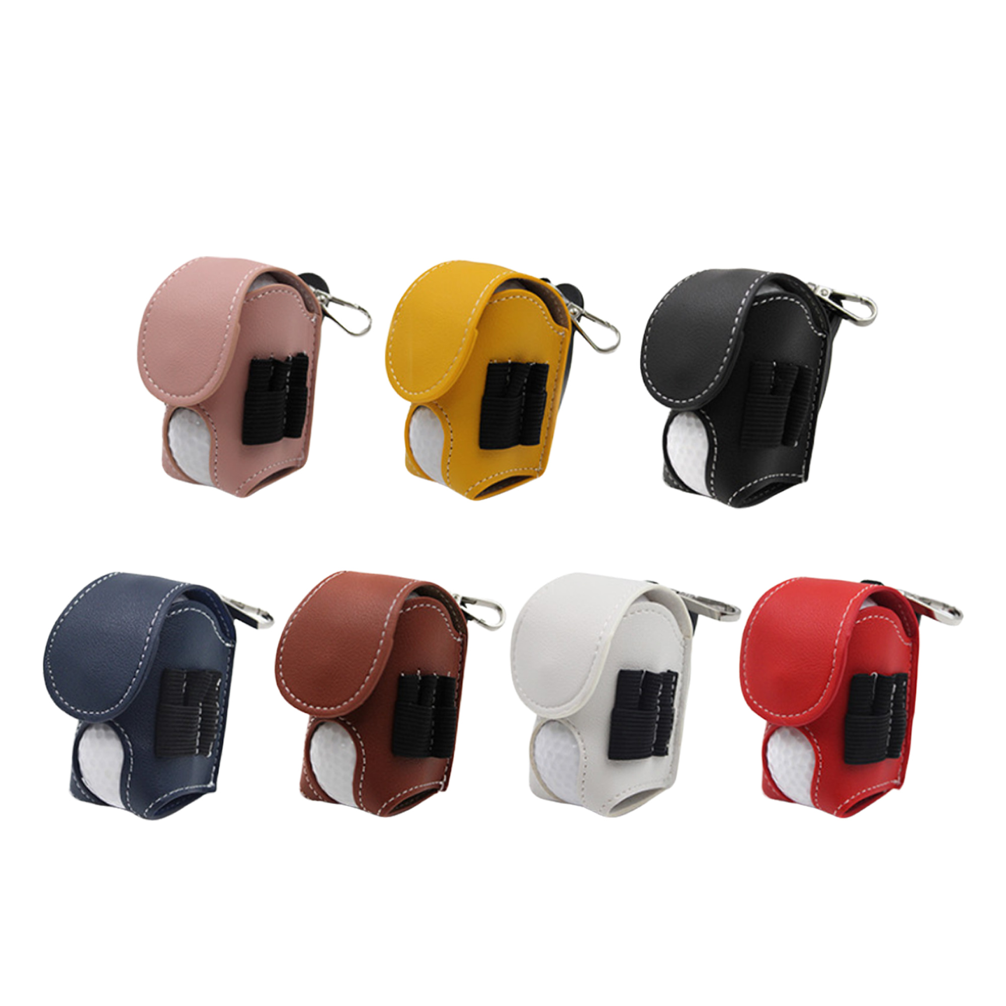 PU Leather Outdoor Portable Small Golf Ball Set Bag 3