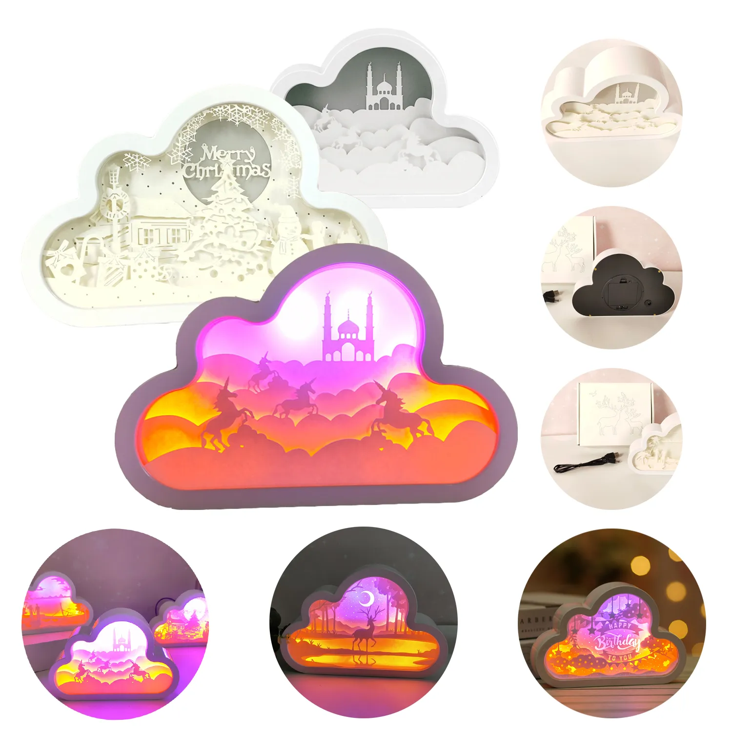 3D Stereoscopic Paper Carving Lamp 5