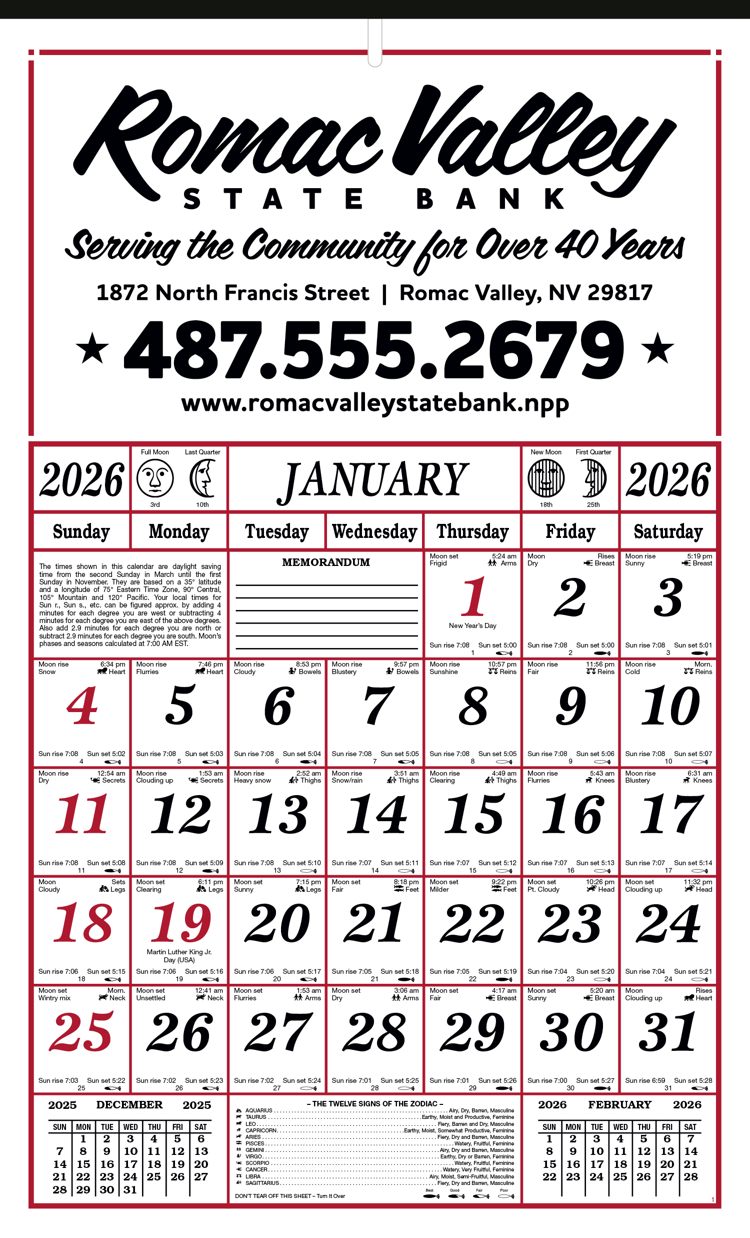 Skinner & Kennedy® 7-Sheet Almanac 3