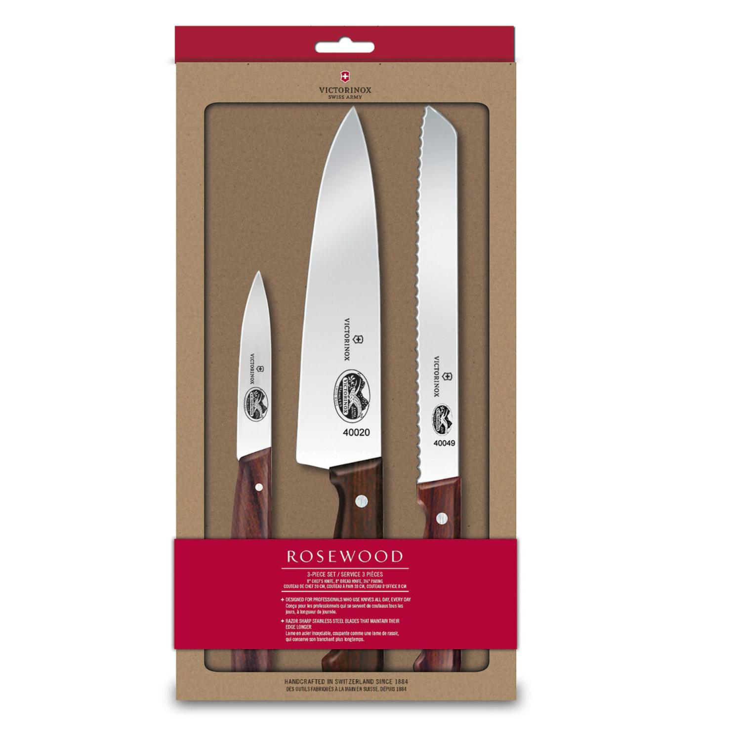 Victorinox® - Swiss Army German Made 3-Piece Wood Knife Set 1