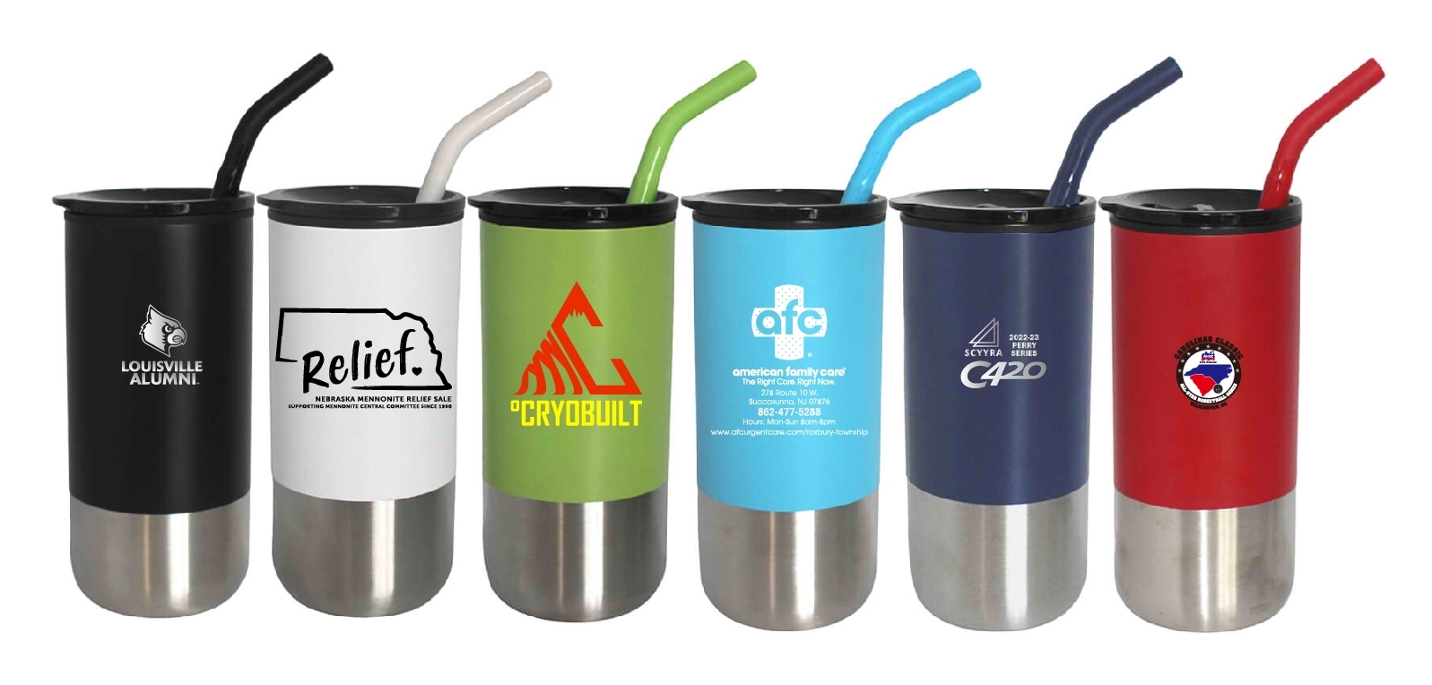 18oz. Double Wall Stainless Steel Mug w/Straw 13