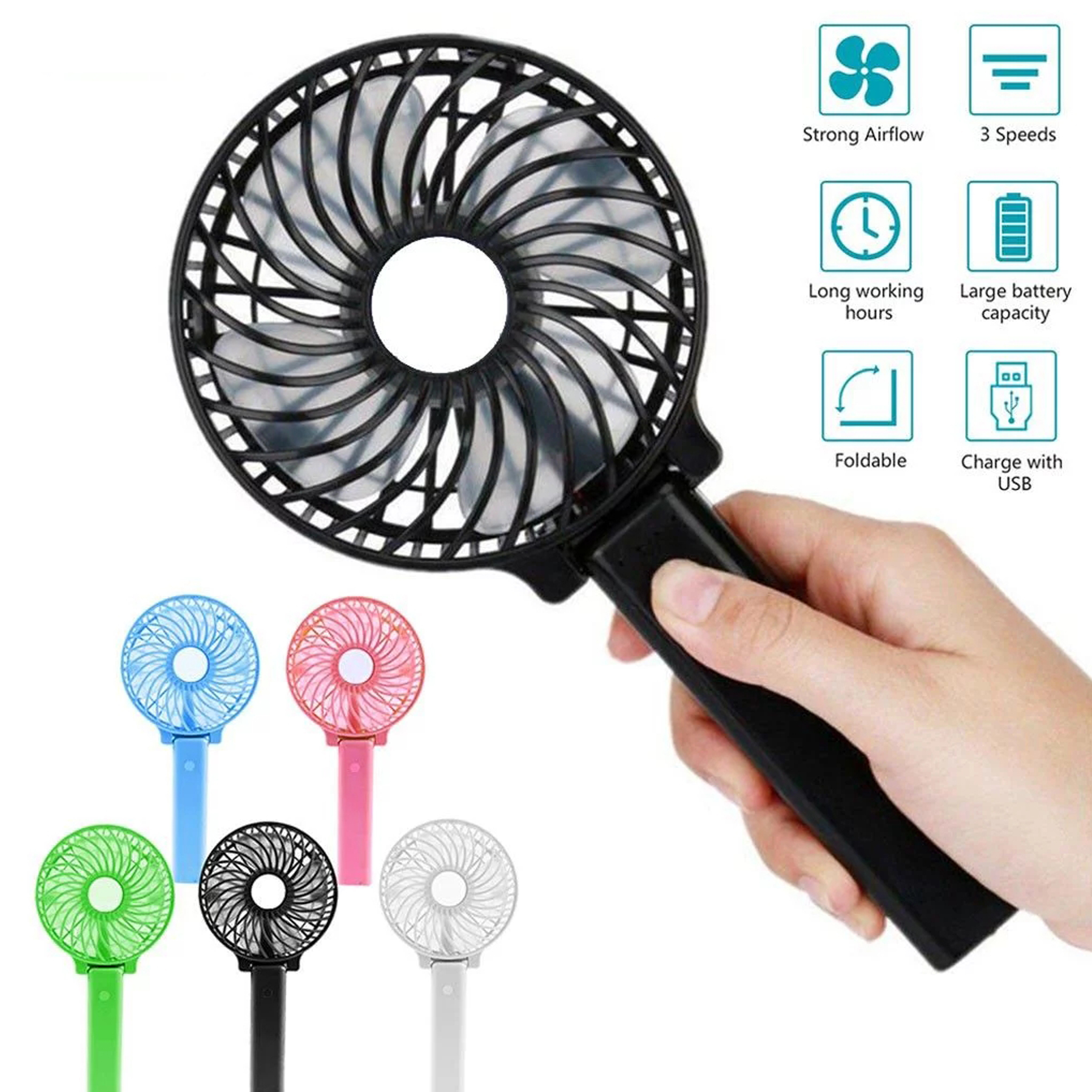 Mini Handheld Foldable Desk Fan 4