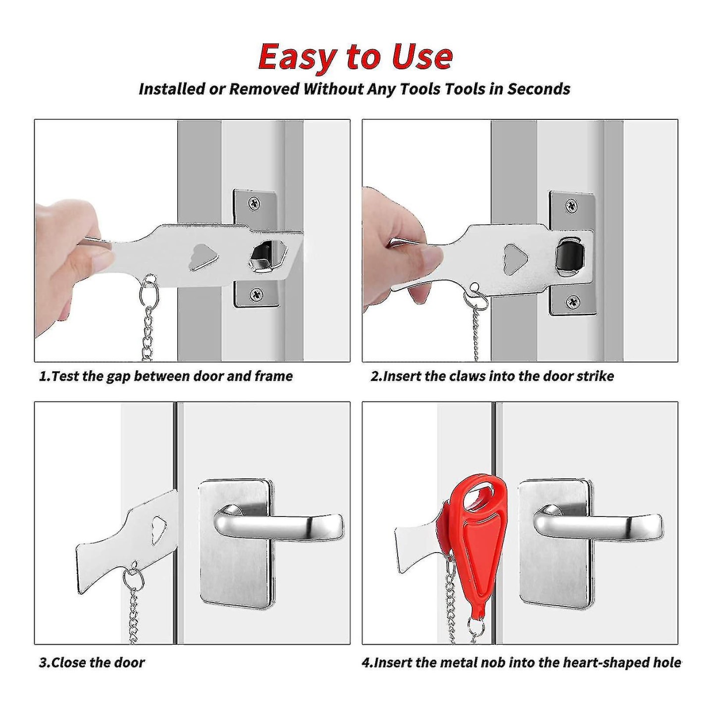 Portable Door Lock Safety Latch Metal Lock 5