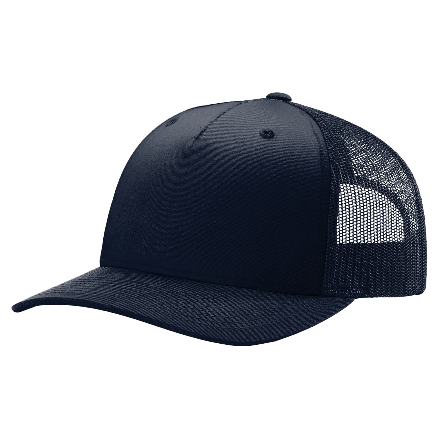Richardson 112FP 5-Panel Snapback Trucker Hat w/Leatherette Adhesive Patches or Embroidery 10