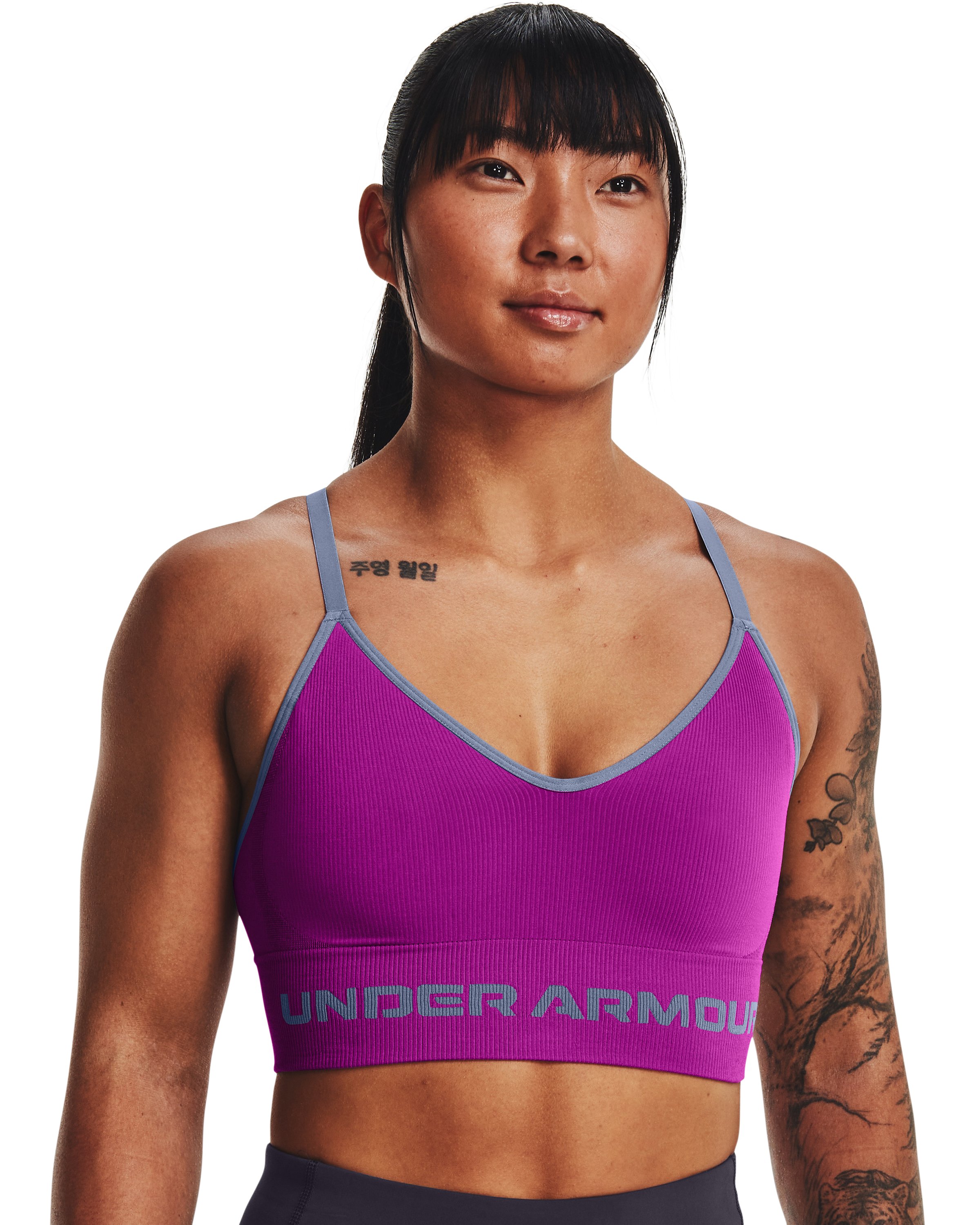 Women's UA Seamless Low Longline Rib Sports Bra  6