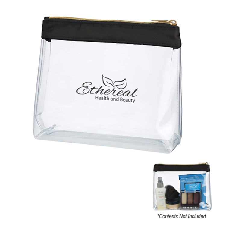Sadie Satin Clear Cosmetic Bag 1