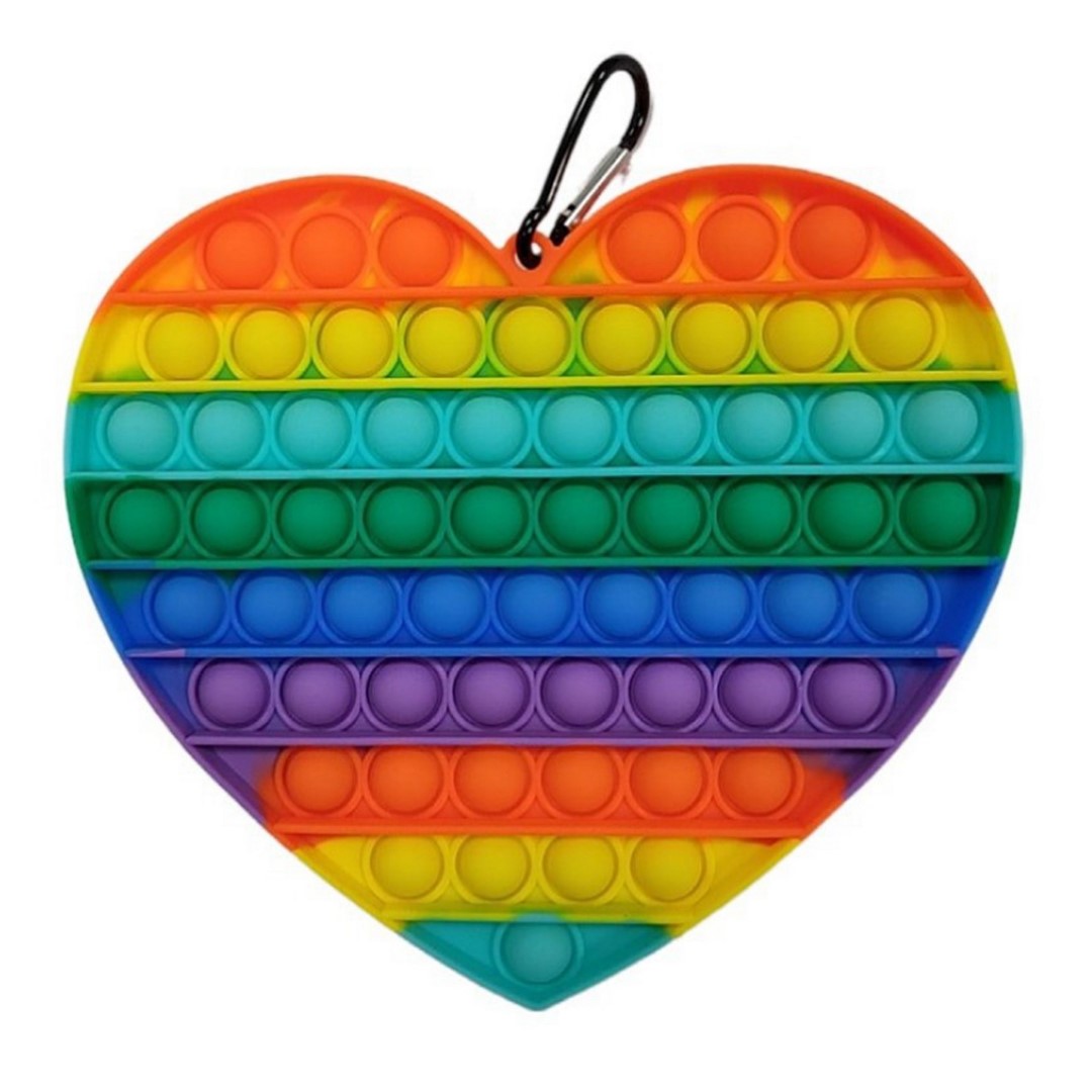 Heart Shape Rainbow Push Pop Bubble Fidget Toy 2