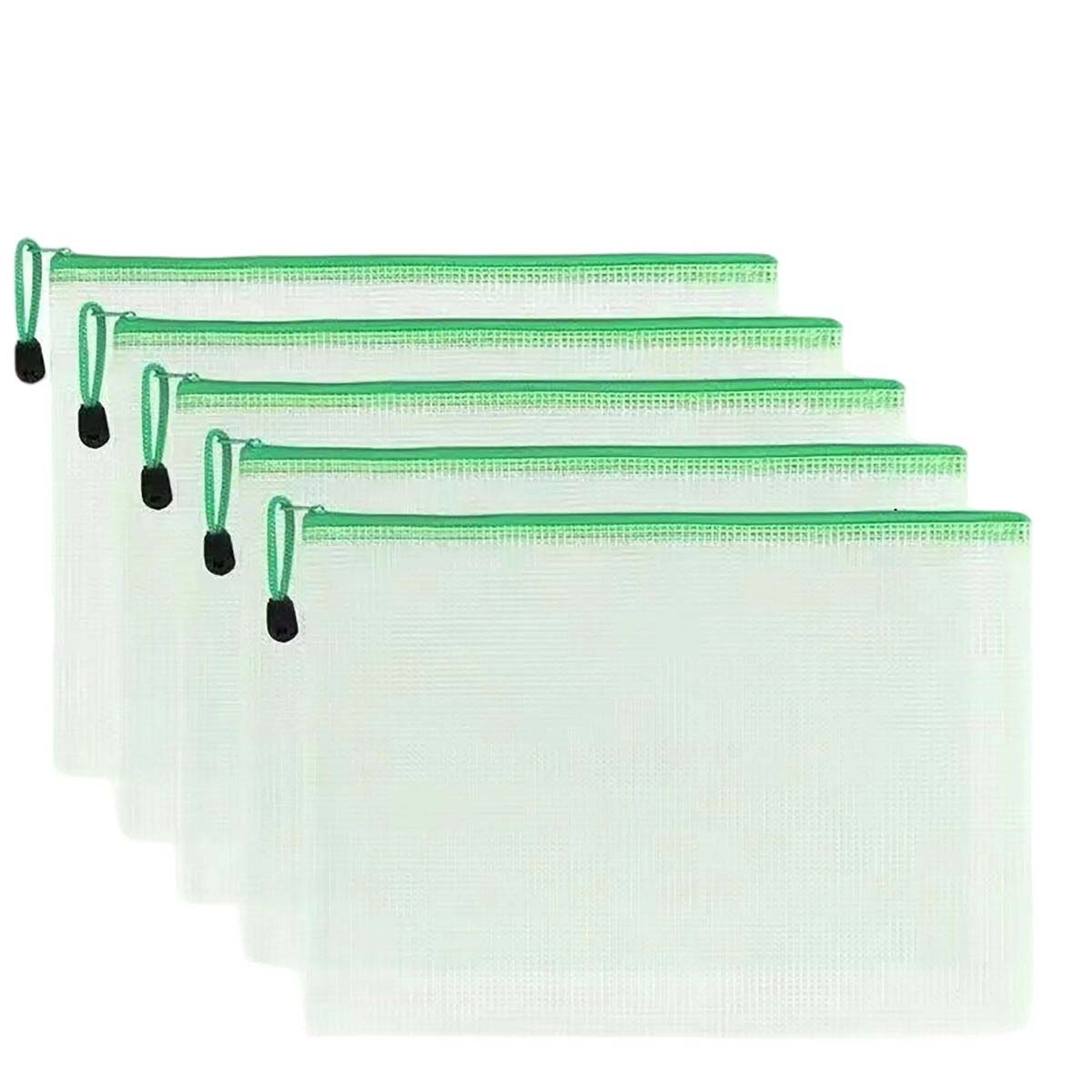 Durable PVC Grid Zipper Pouch A4 Storage 7