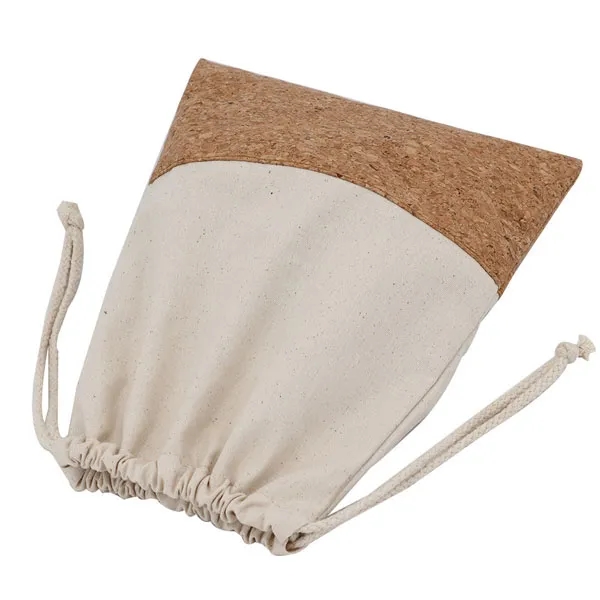 Promotional Cotton And Cork Drawstring Bag - 10" x 6" 5