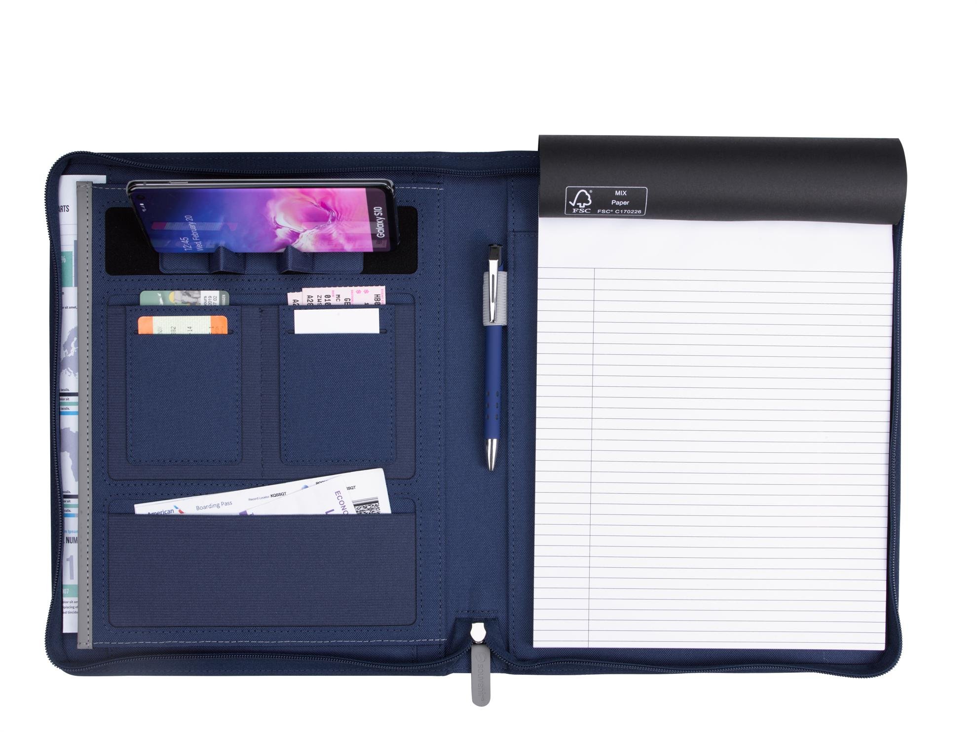 Souvenir® Armor Zippered Padfolio with Armor Pen 17