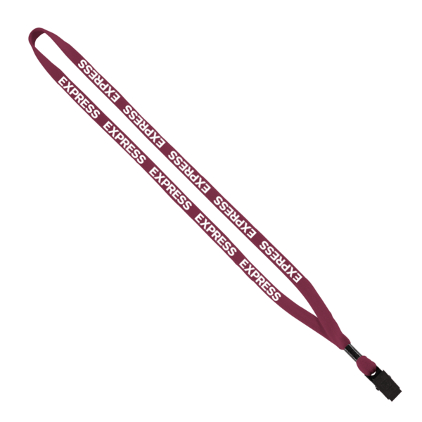 1/2" Cotton Lanyard with Metal Crimp & Bulldog Clip 3