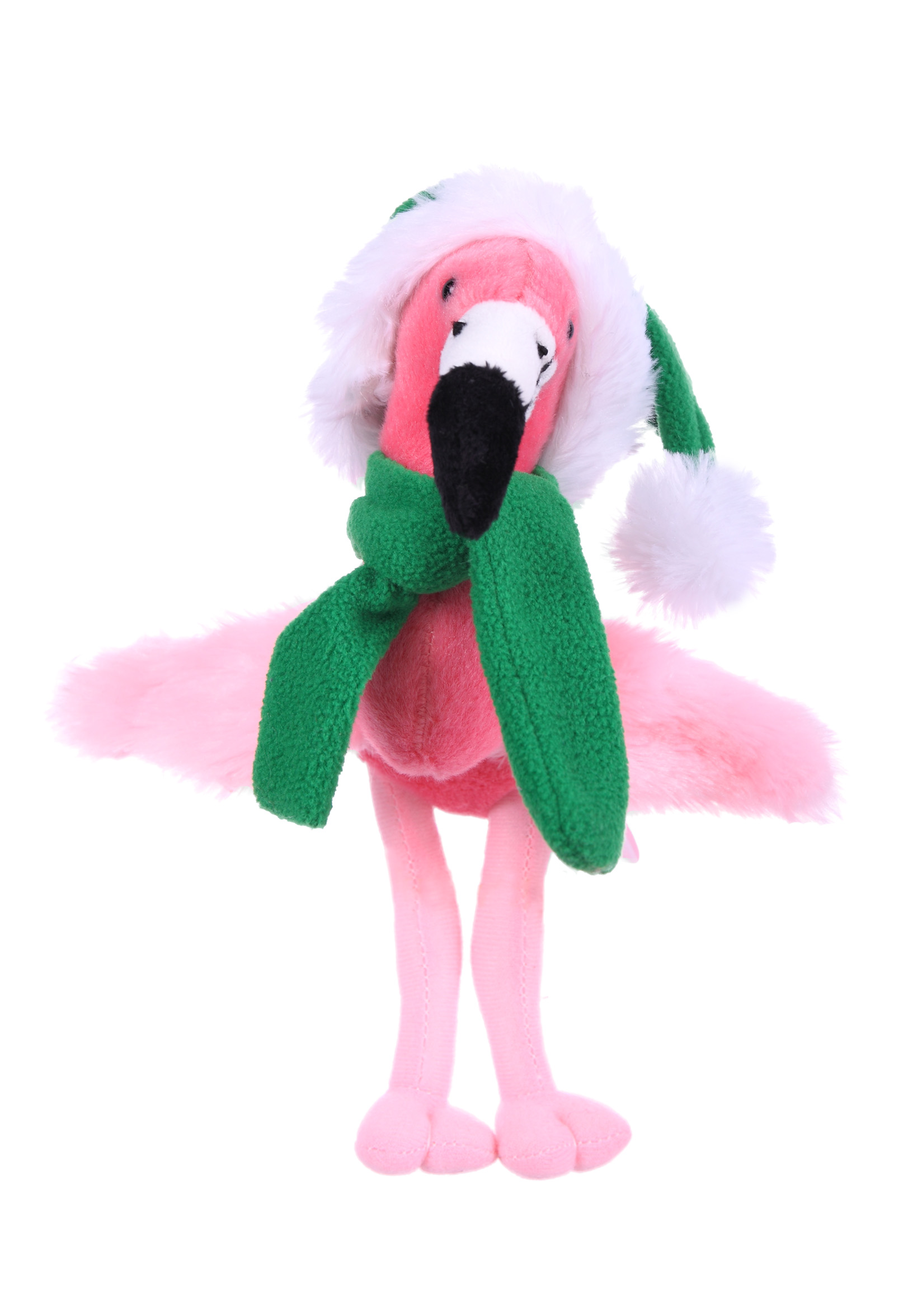 soft plush Flamingo with Christmas scarf &hat