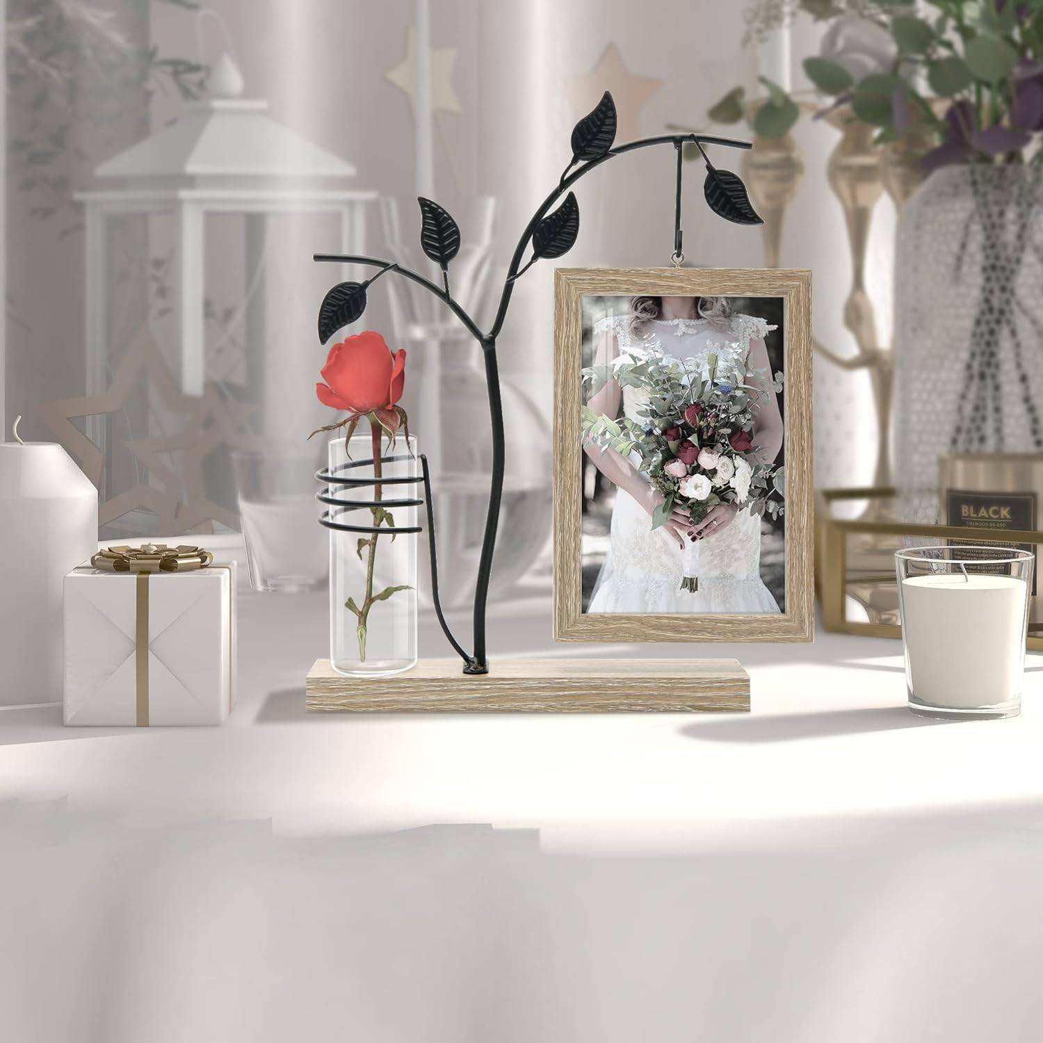 Iron Art Picture Frame Planter Holder for Home Office 10