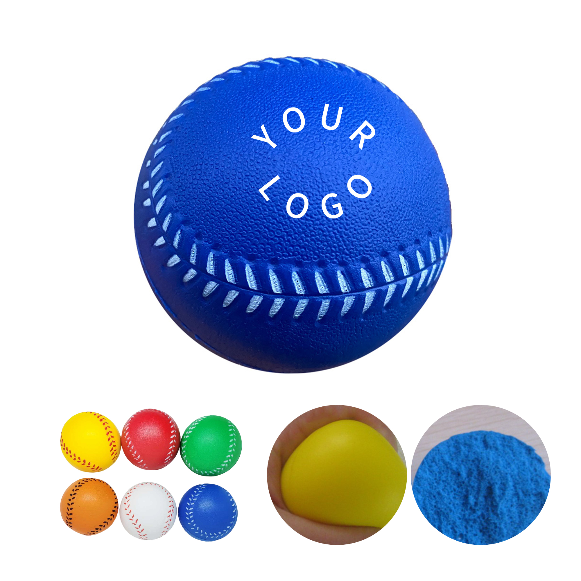 PU Foam Baseball Stress Ball Round 2.5" Diameter 2
