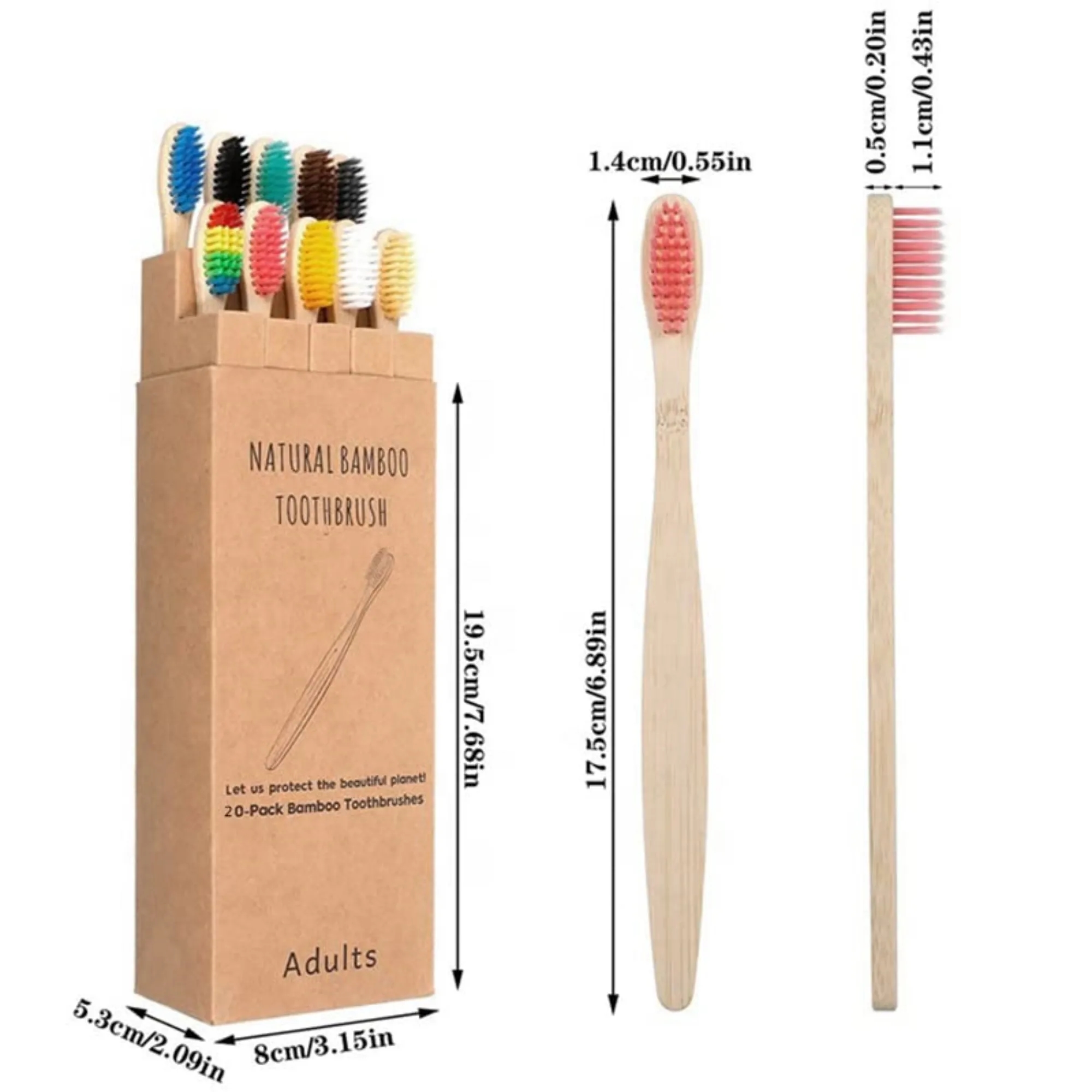 MOQ 20 Biodegradable Ecofriendly Bamboo Toothbrush With Case 1