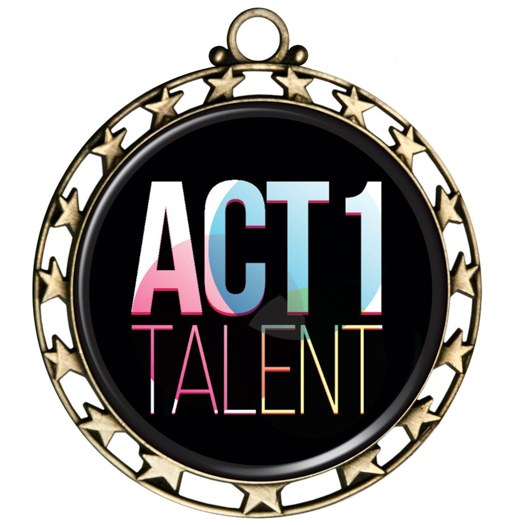 Digistock Medals: Star Cut Out Border with 2" DIA Insert