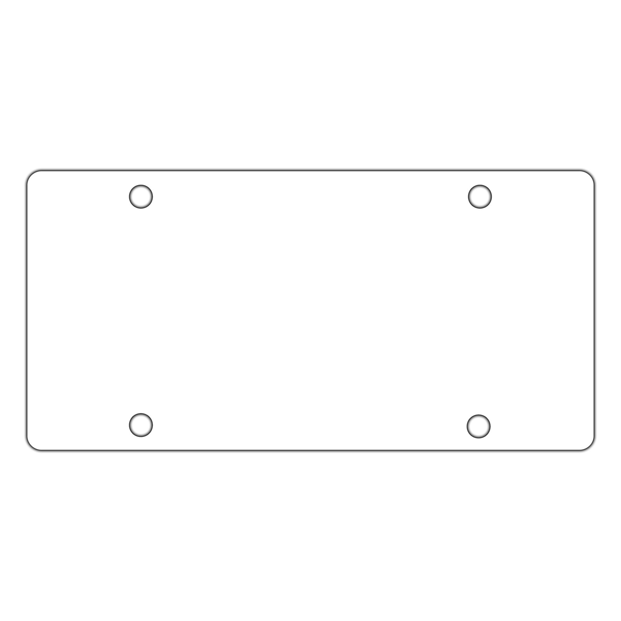 White Plastic Universal License Plate Frame Insert 1