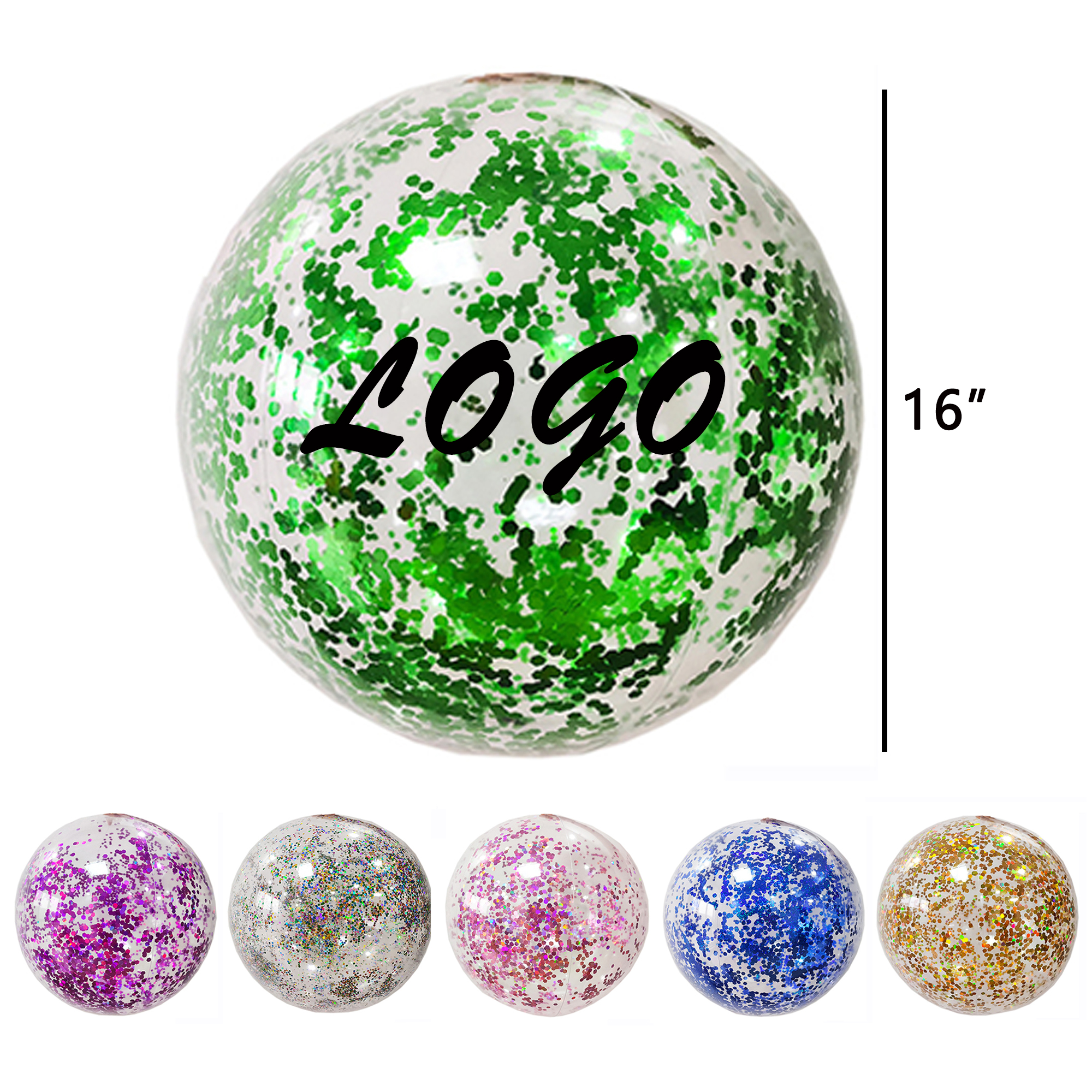 Sparkly Clear Round Inflatable Beach Ball 8