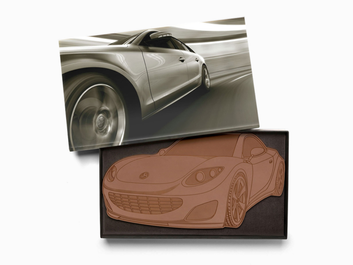 14"x8" Custom Decorated Chocolate Shape with Classic Custom Packaging