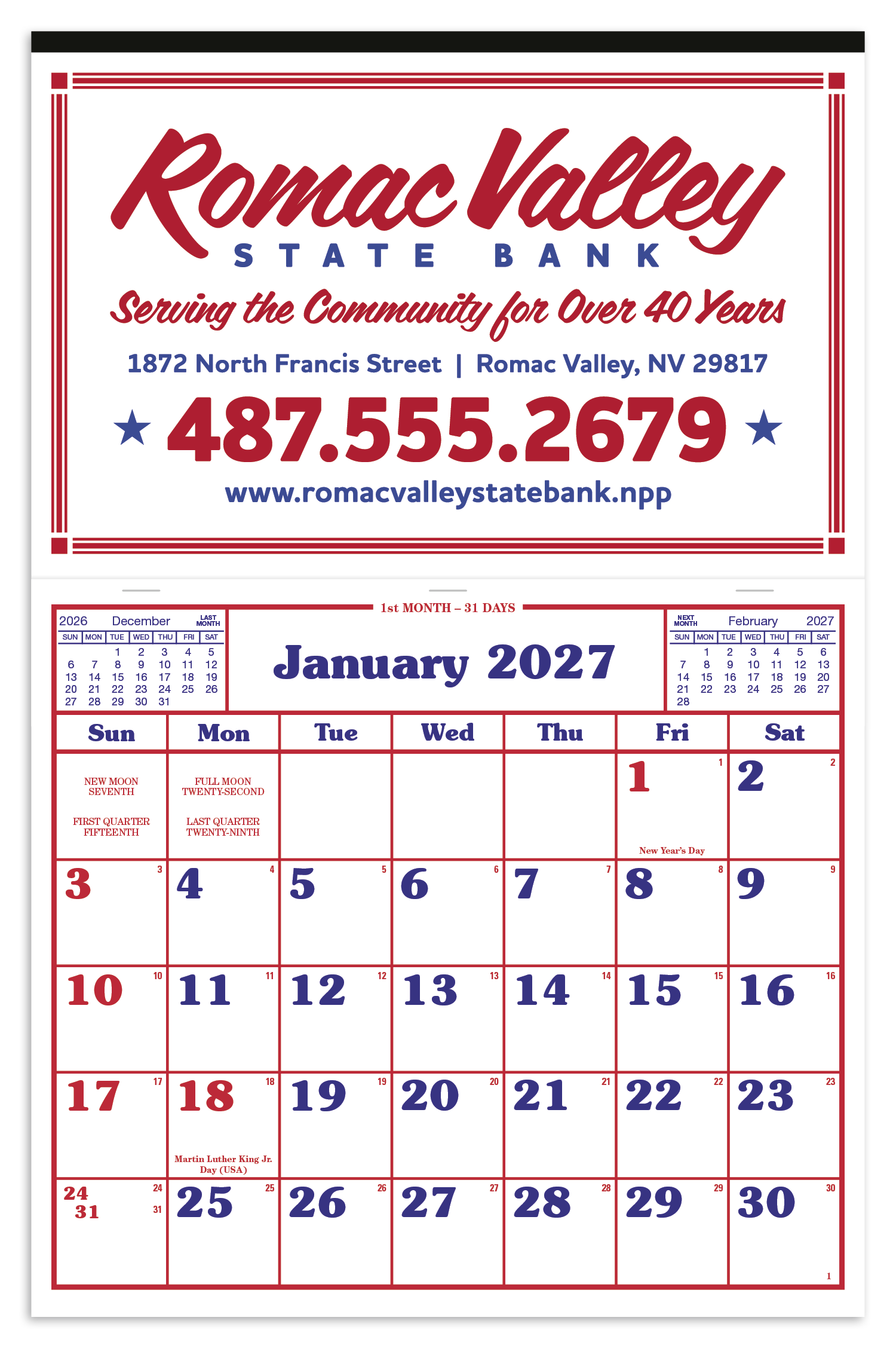 Skinner & Kennedy® Apron Style Calendar 30