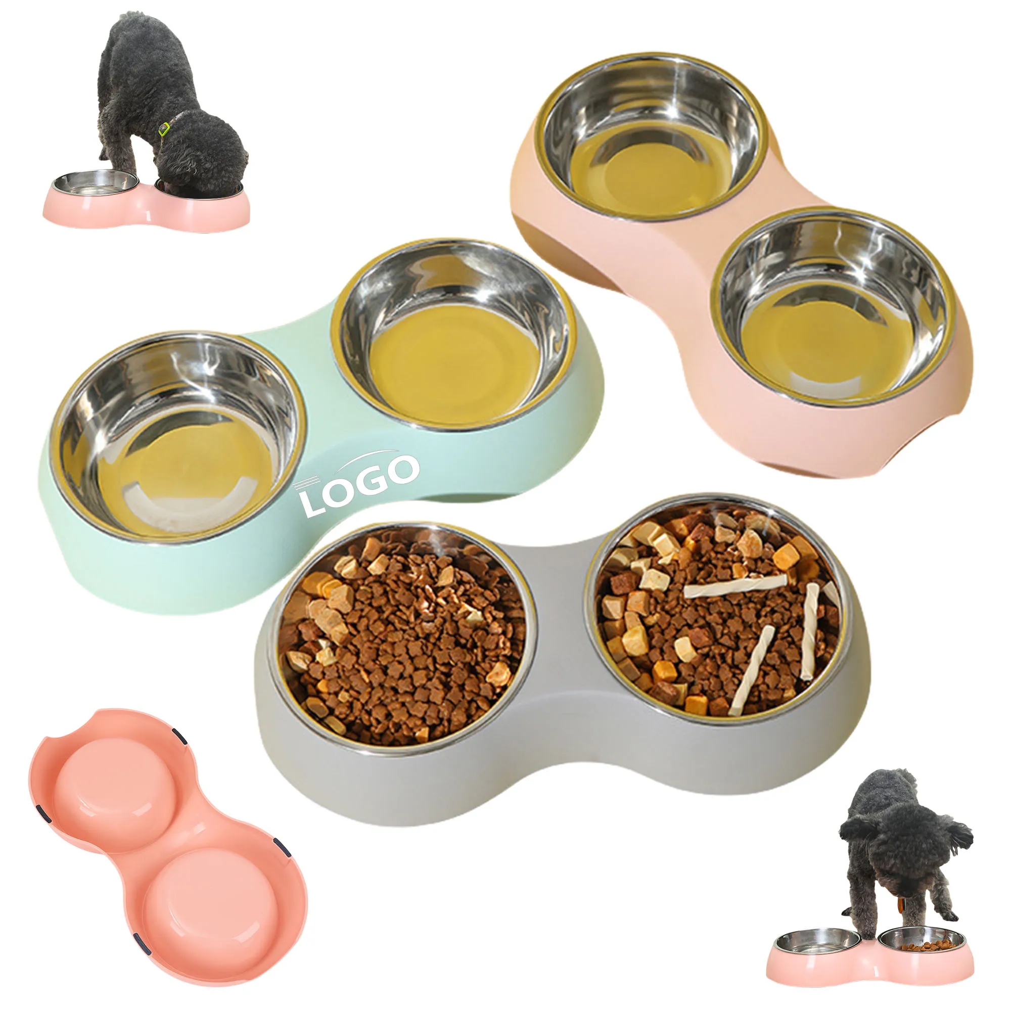 Double Dog Water and Food Bowls 2