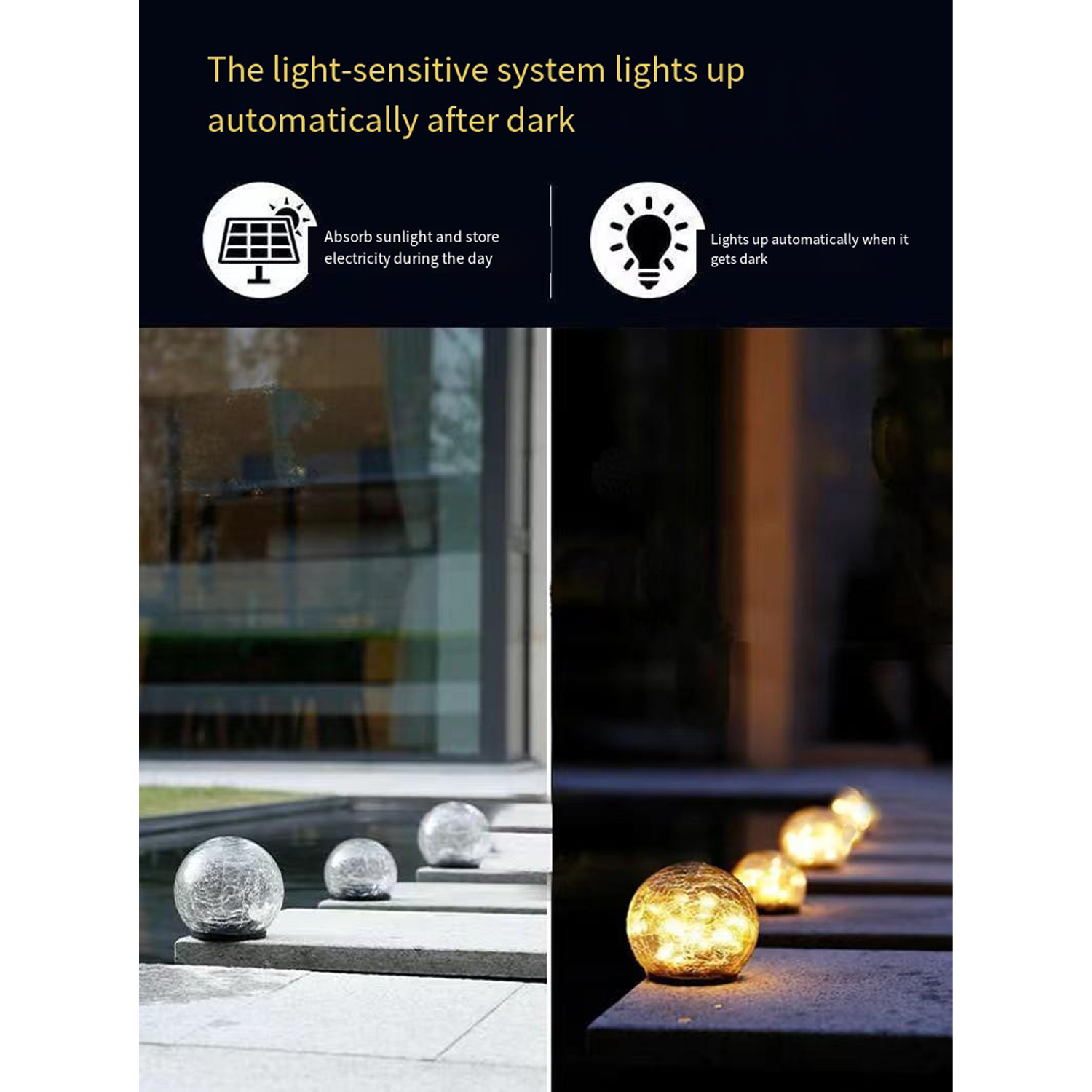 Cracked Solar Glass Bulb LED Outdoor Decorative Light 5