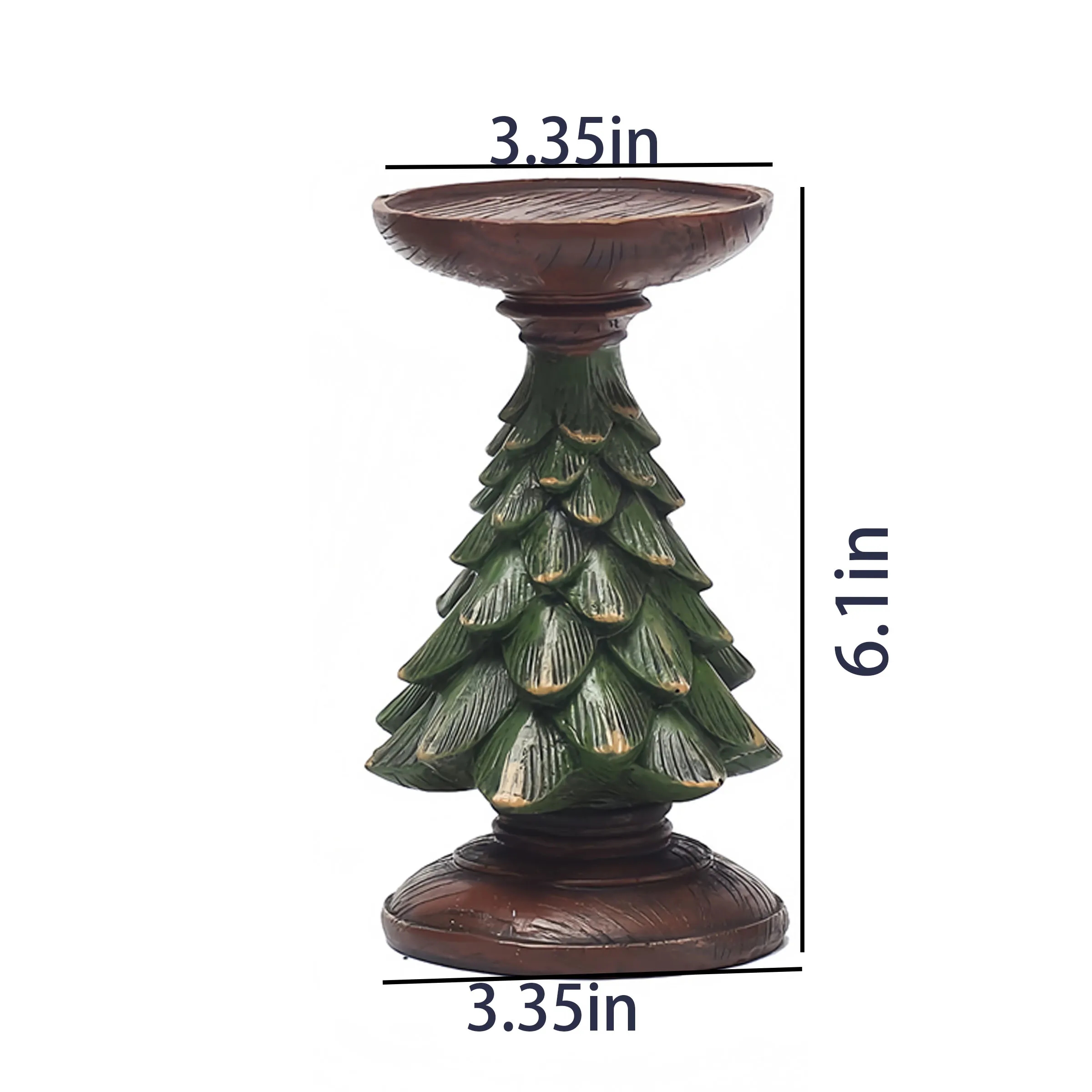Resin Vintage Christmas Tree Candle Holder Ornament 8