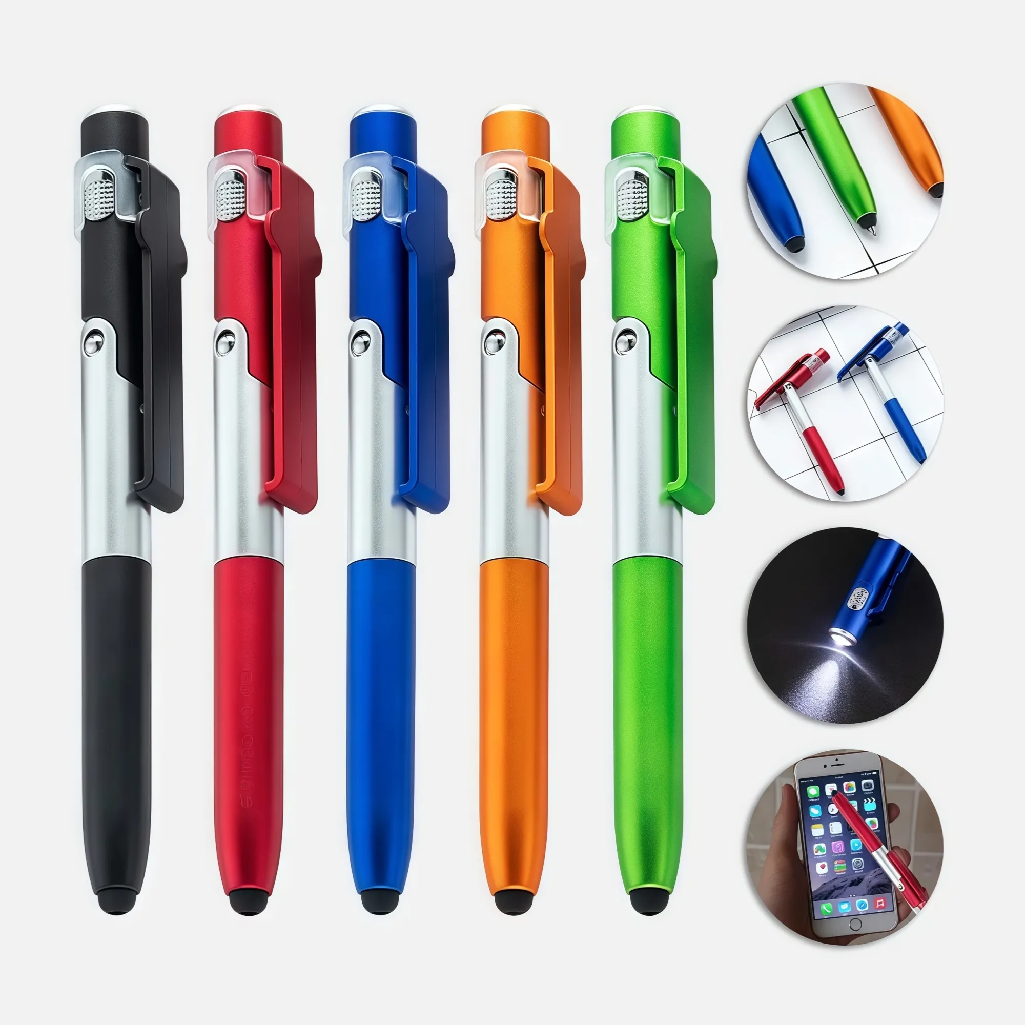 4-in-1 Multi-Function Tech Pen - Stylus, Ballpoint, Flashlig 7