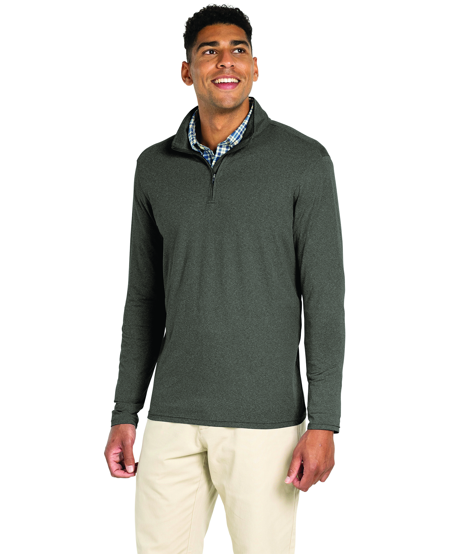 Men's Heathered Eco-Logic Stretch Quarter Zip