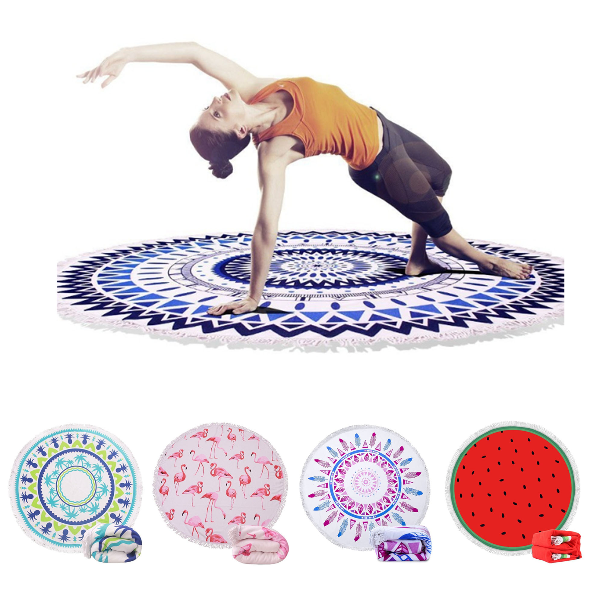 Round Beach Towel with Tassels