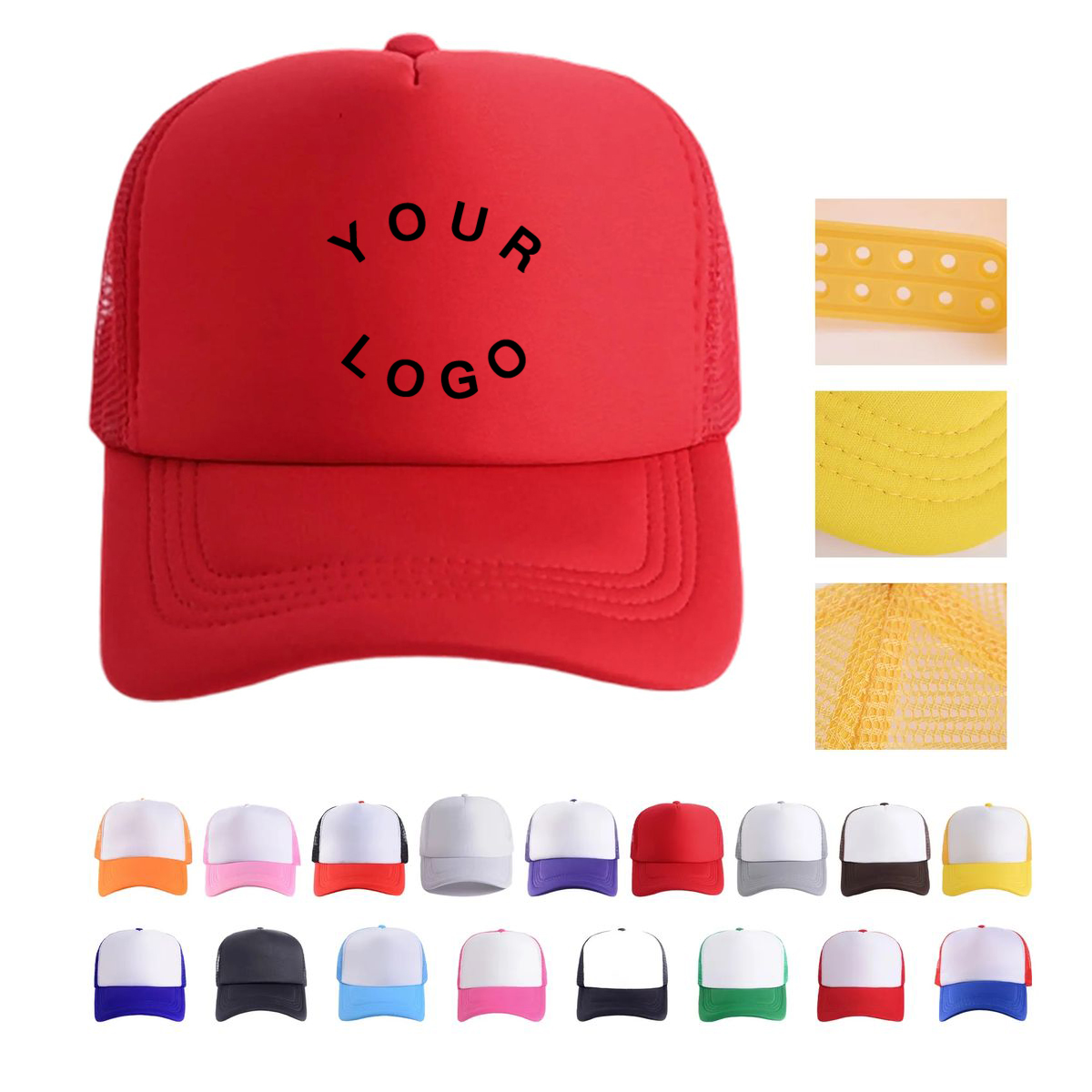 Adjustable Summer Trucker Hat with Mesh Panels 2