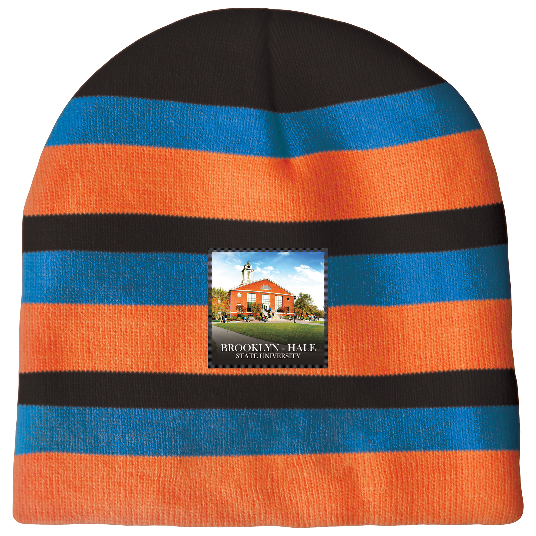 Knit Beanie with No Pom and No Cuff (Printed Logo) 6
