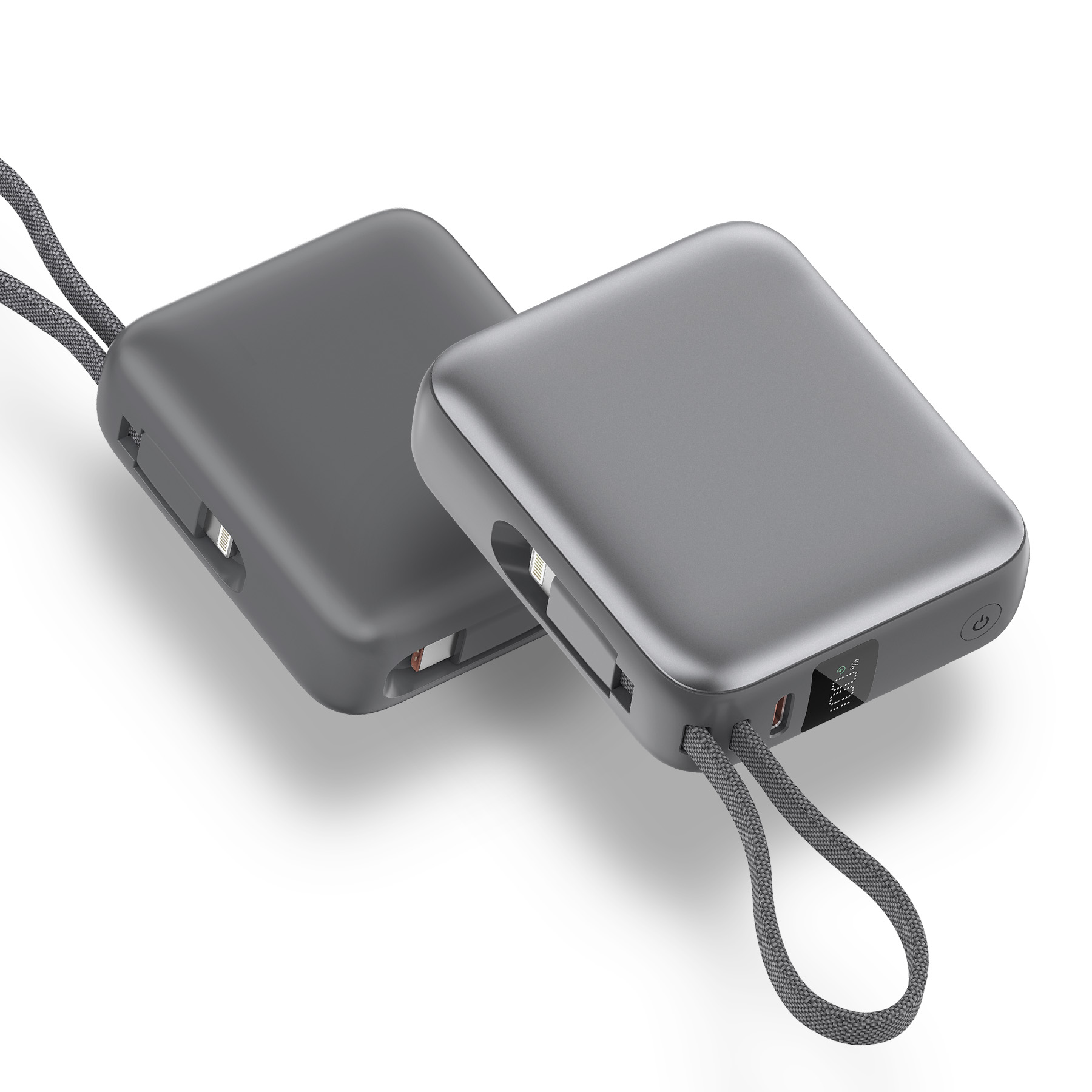 Cirtek® 10000mAh 20W PD Fast Charging Power Bank With Built-In Dual Cables 1