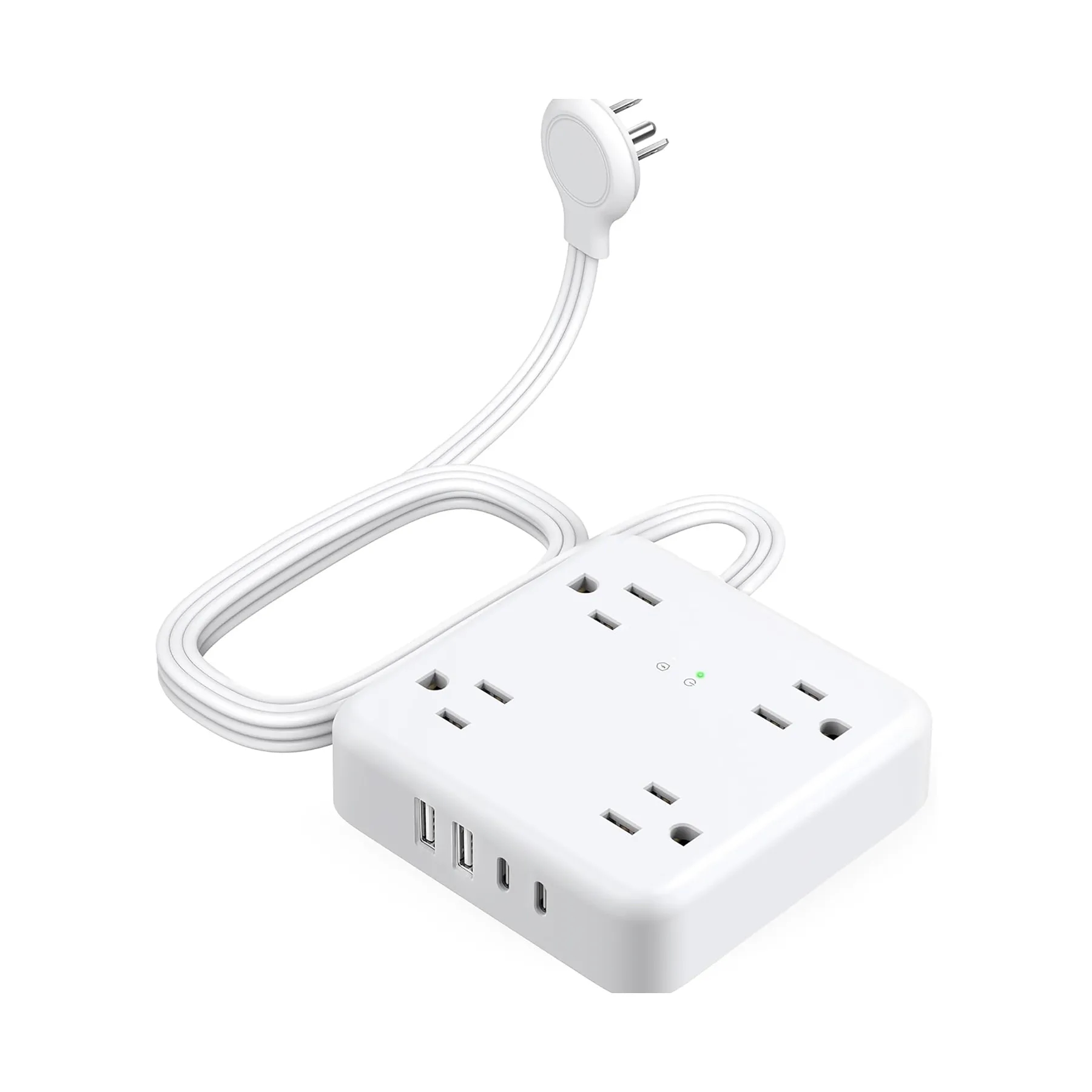 6ft Surge Protector Power Strip USB Charging Ports 2
