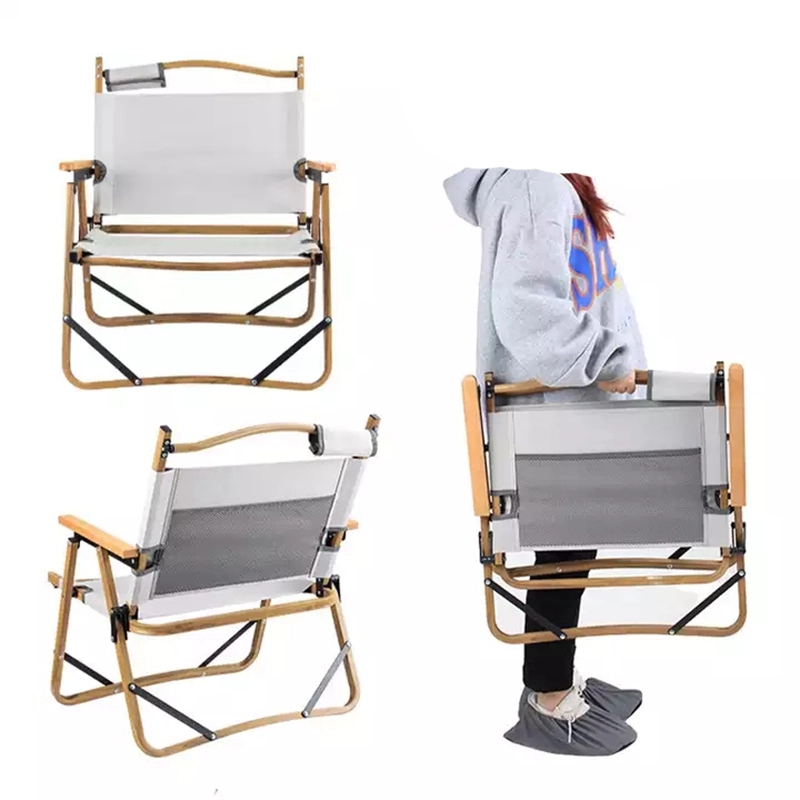 Outdoor Foldable Backpack Portable Wood Camping Chairs 5